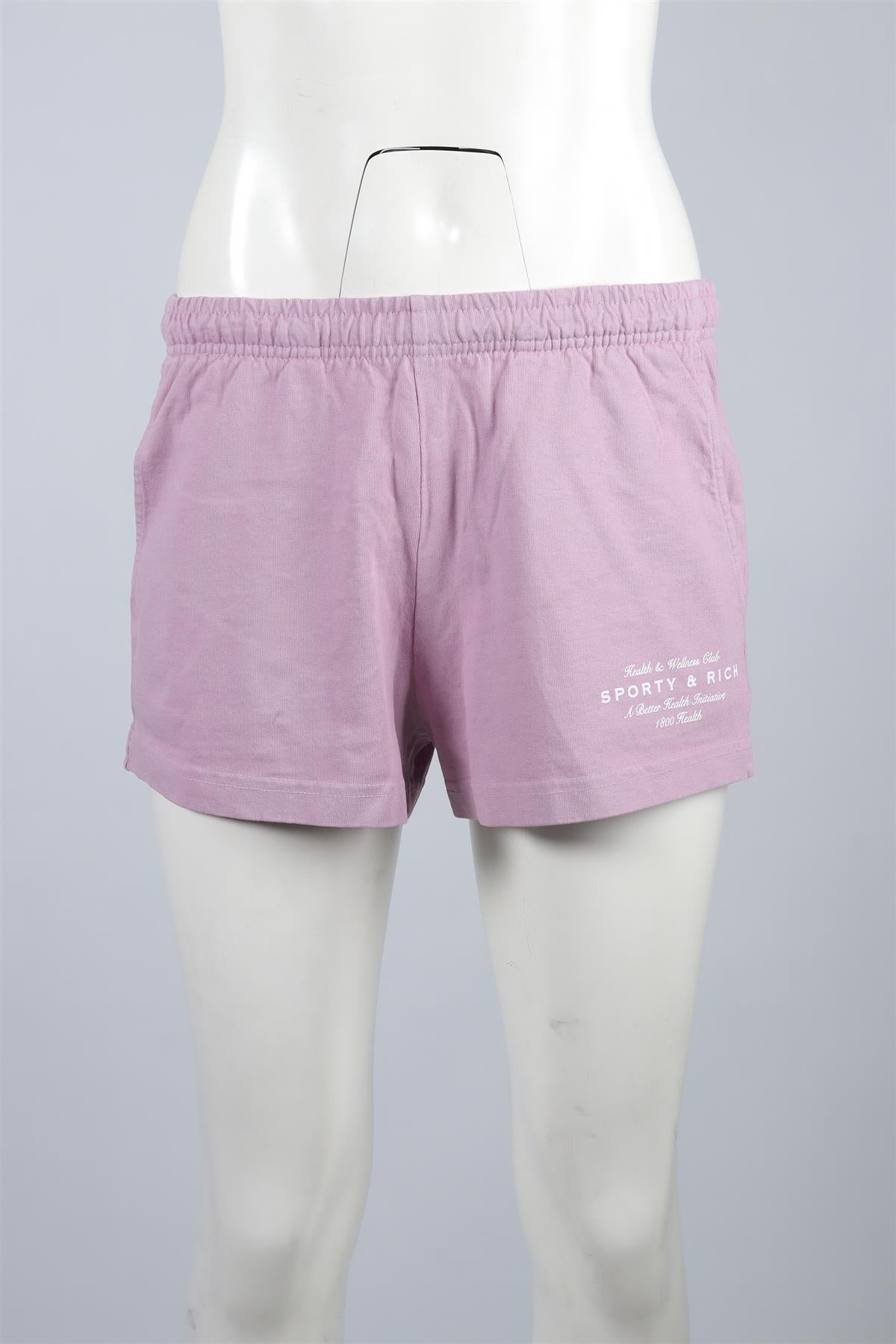 SPORTY & RICH PINK COTTON SHORTS XSMALL