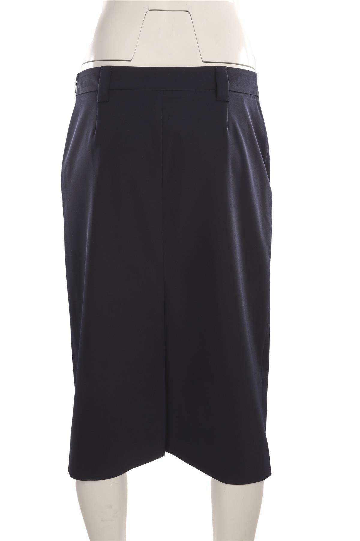 PRADA NAVY NYLON MIDI SKIRT IT 42 UK 10