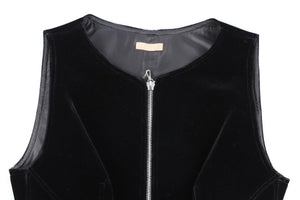 AZZEDINE ALAÏA BLACK VELVET MINI DRESS FR 38 UK 10