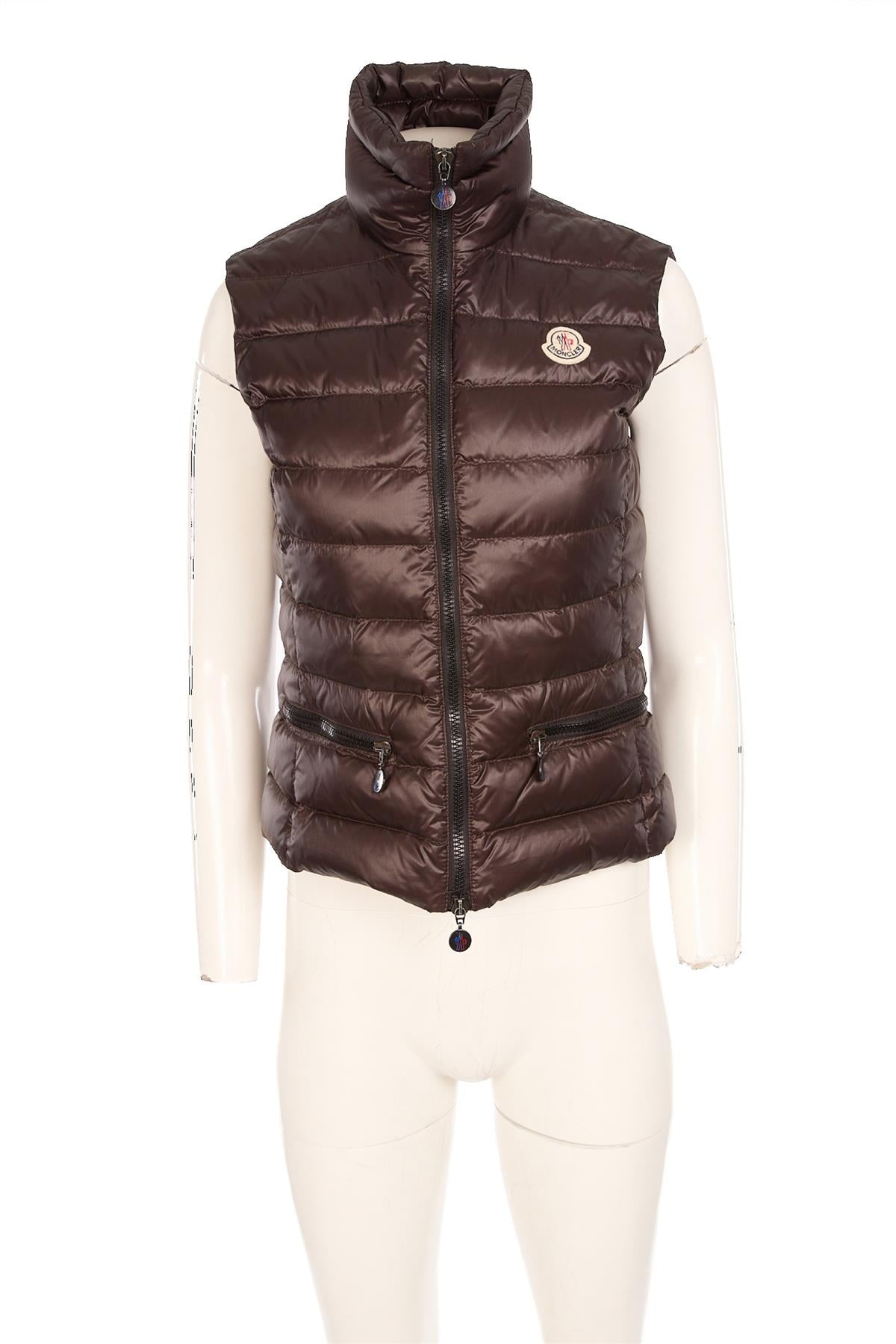 MONCLER BROWN PADDED DOWN GILET 1 UK 8