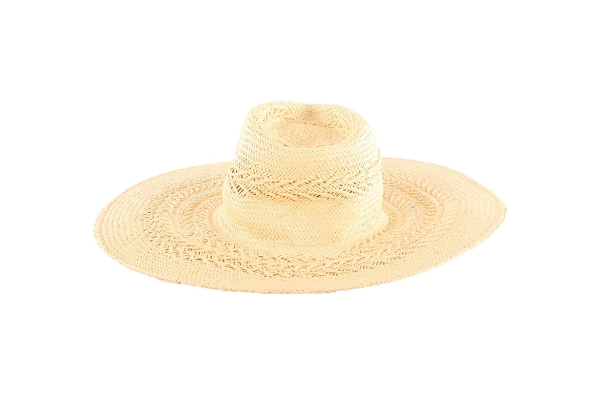 RUSLAN BAGINSKIY BEIGE STRAW HAT SMALL