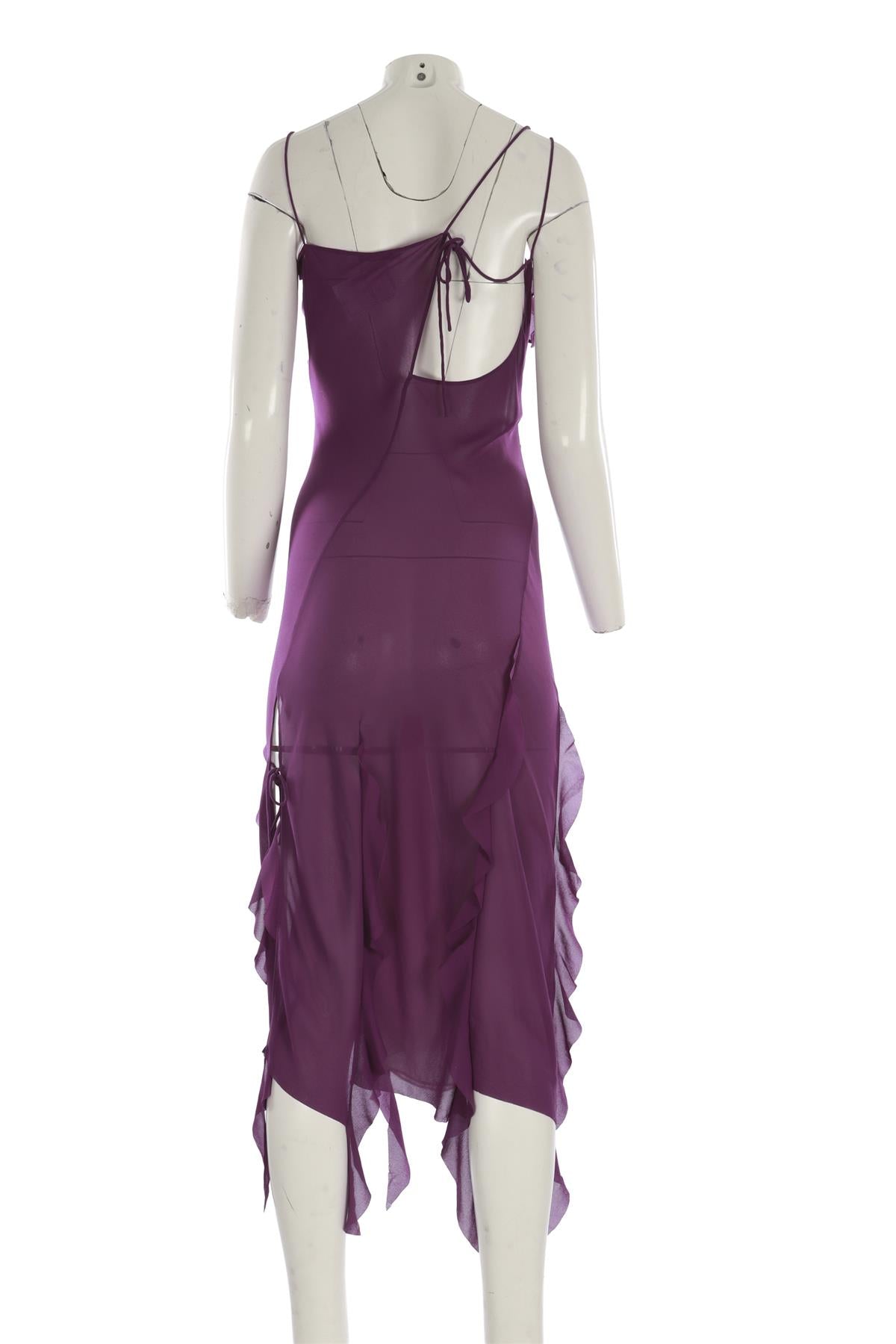 ACNE STUDIOS PURPLE CREPE MIDI DRESS DE 36 UK 8