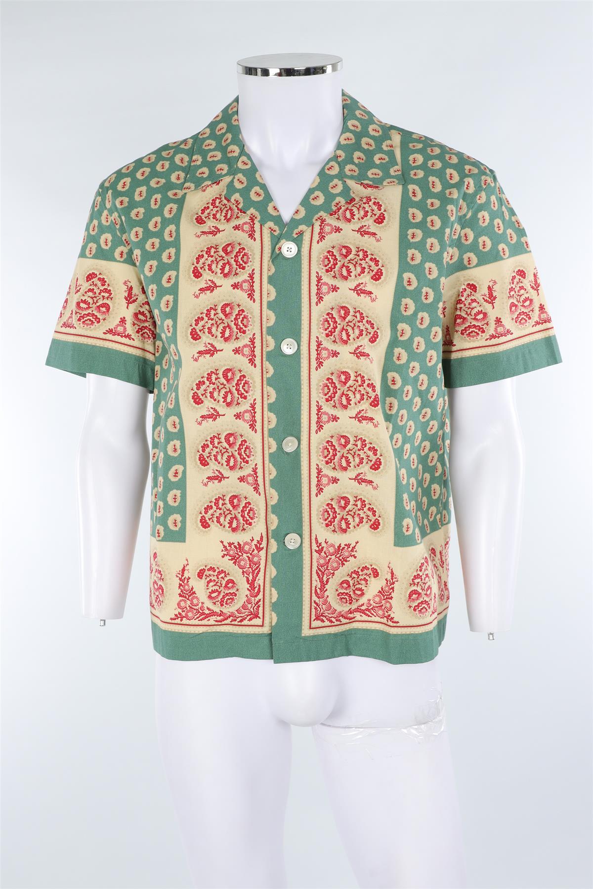 BODE GREEN MEN'S COTTON SHIRT SMALL/MEDIUM