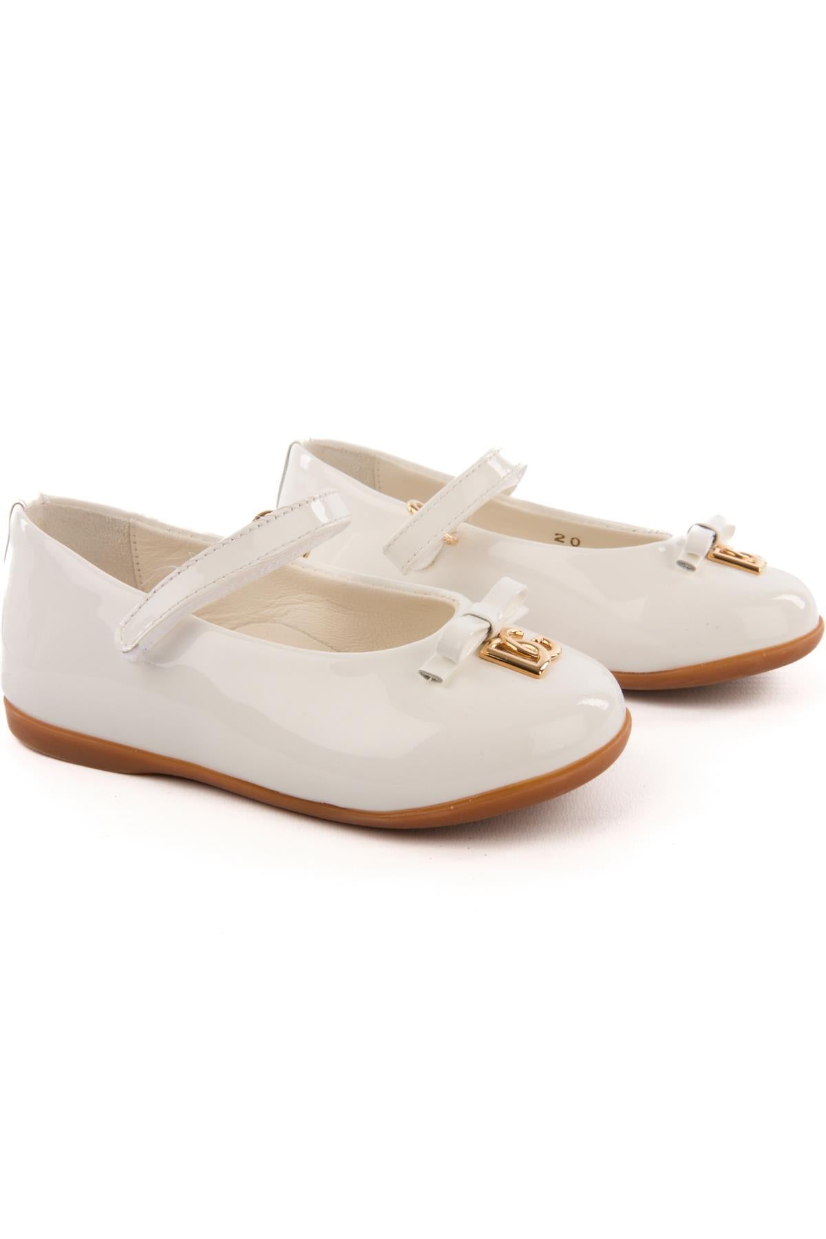 DOLCE & GABBANA WHITE KIDS GIRLS BALLET FLATS EU 20 UK 3 US 4