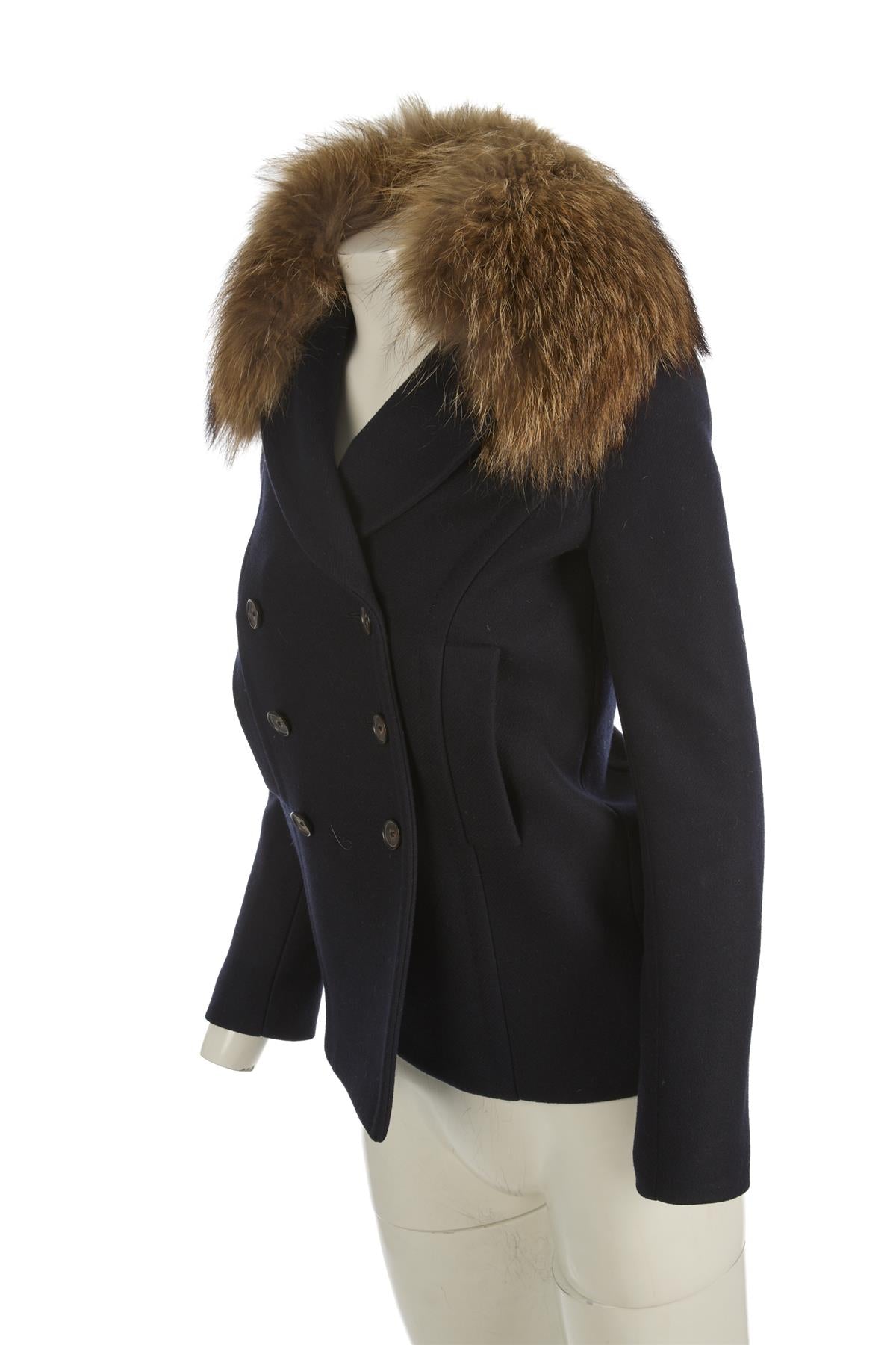 BARNEYS NEW YORK NAVY WOOL JACKET FR 36 UK 8