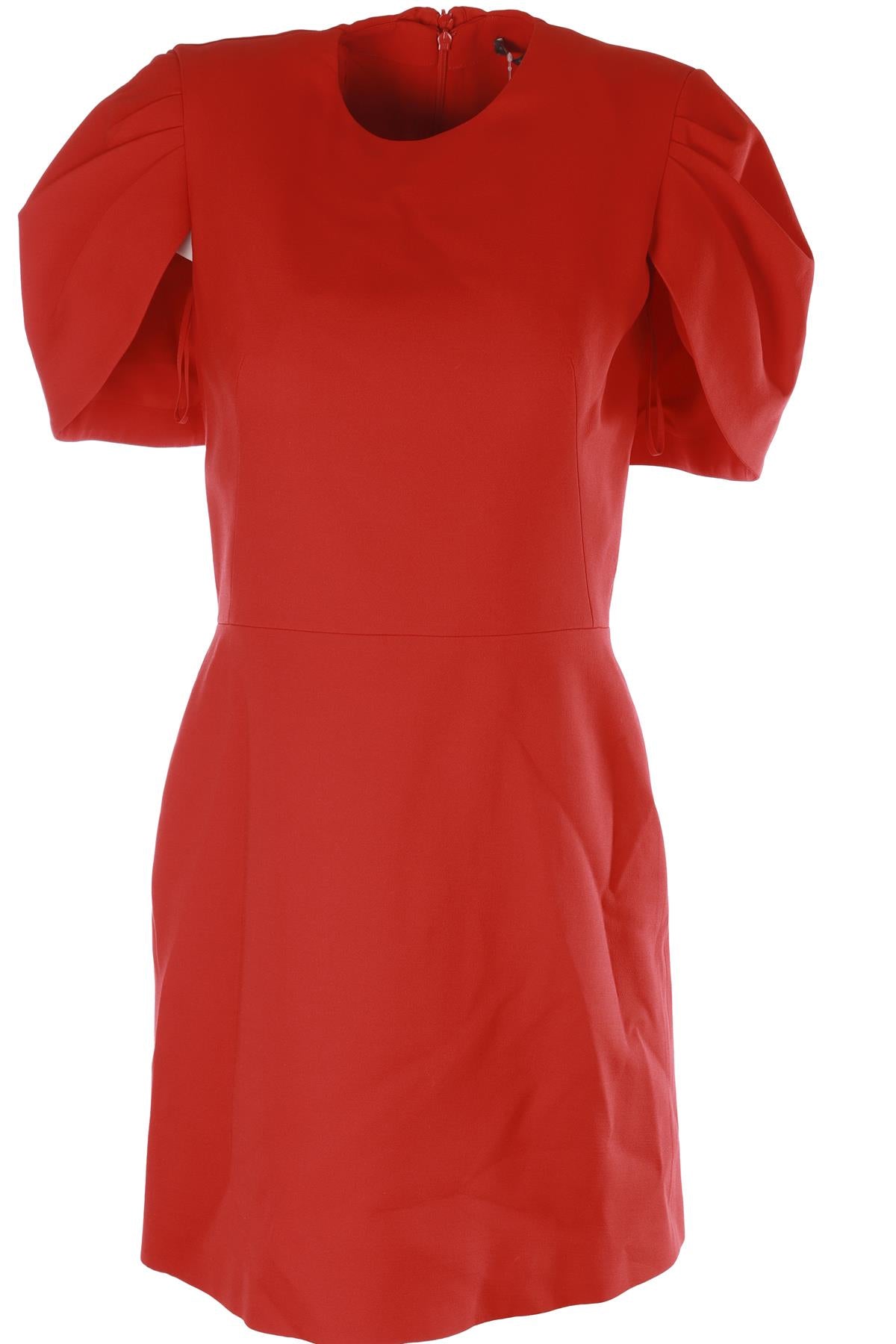 ALEXANDER MCQUEEN RED WOOL MINI DRESS IT 42 UK 10