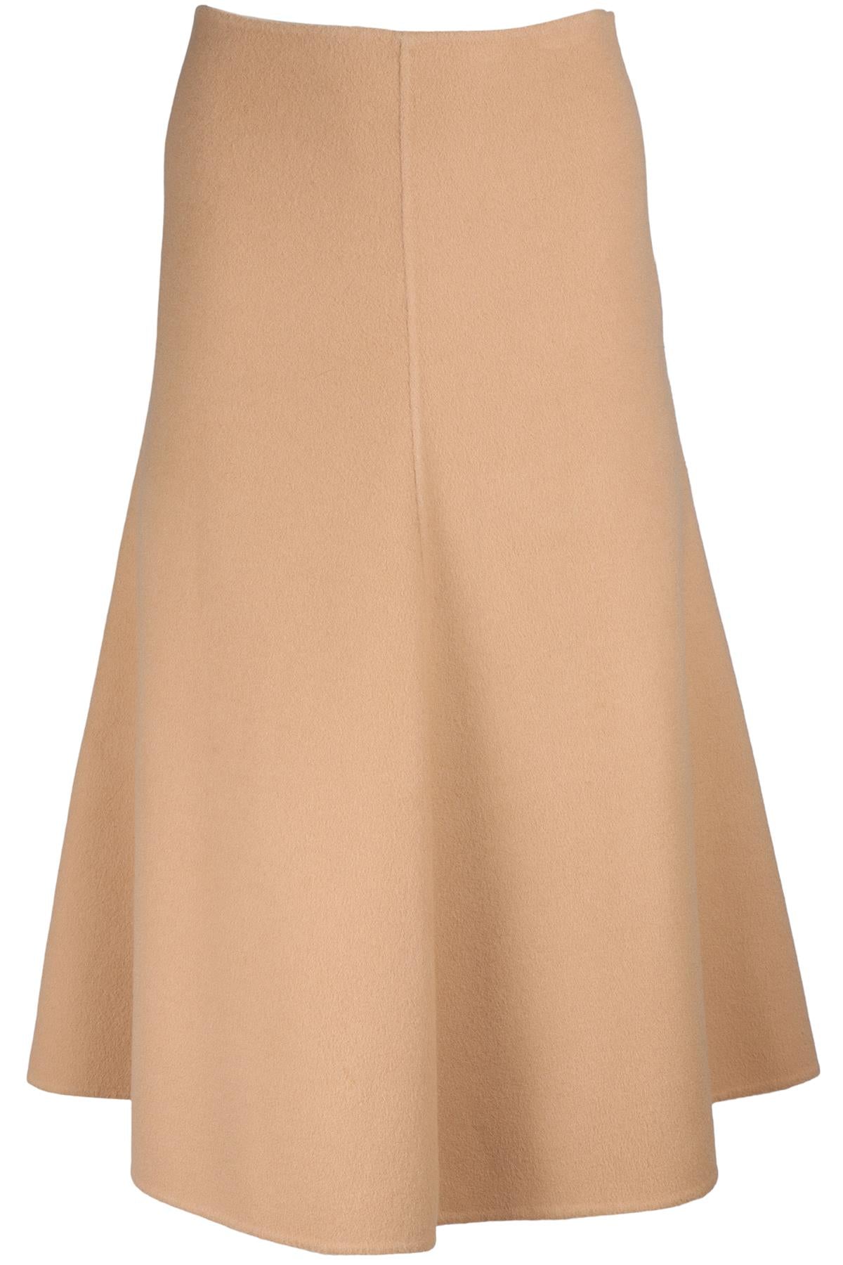 THEORY TAN WOOL MIDI SKIRT US 0 UK 4