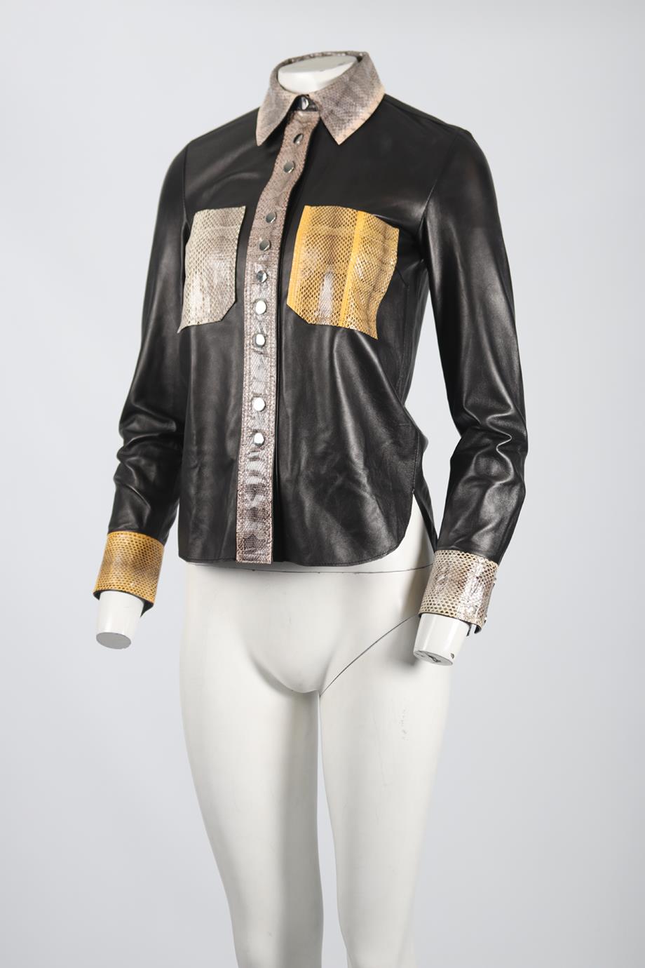 BY MALENE BIRGER LEATHER SHIRT DE 32 UK 6