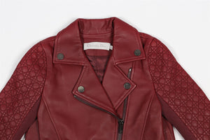 CHRISTIAN DIOR RED KIDS GRILS LEATHER JACKET 4 YEARS