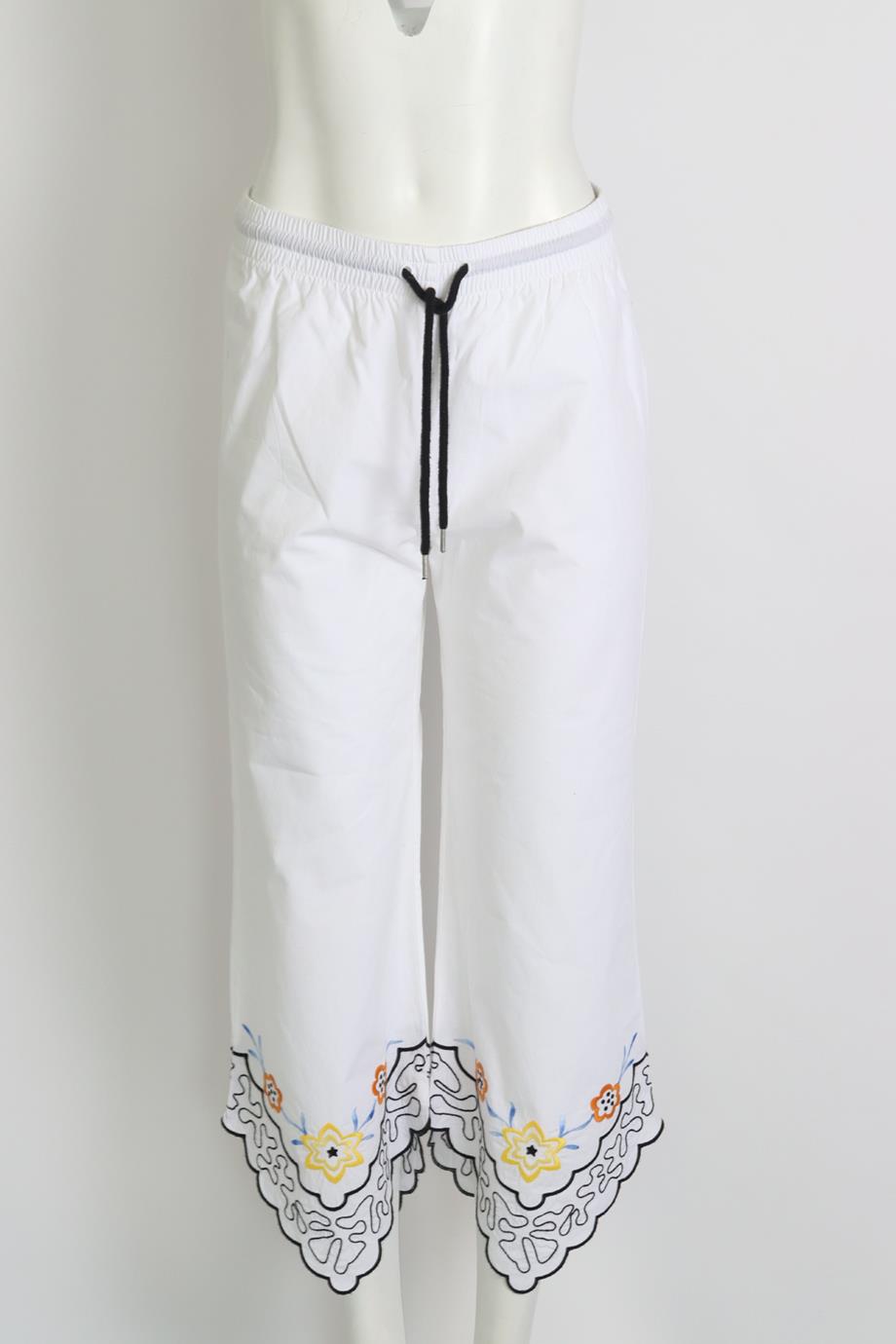 SEE BY CHLOÉ EMBROIDERED COTTON PANTS FR 36 UK 8