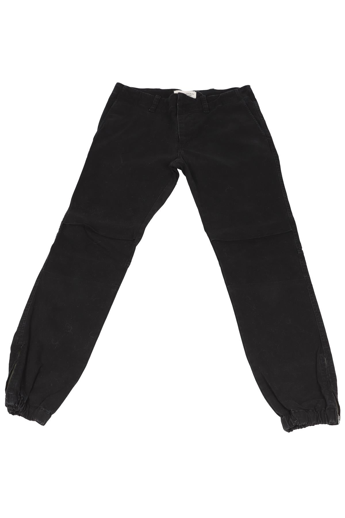 NILI LOTAN BLACK COTTON BLEND TAPERED PANTS US 0 UK 4