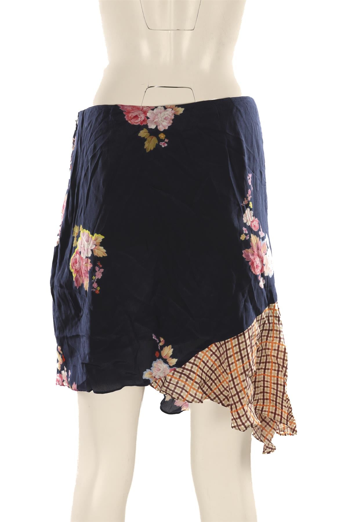 PREEN BY THORNTON BREGAZZI MULTI SATIN MIDI SKIRT SMALL