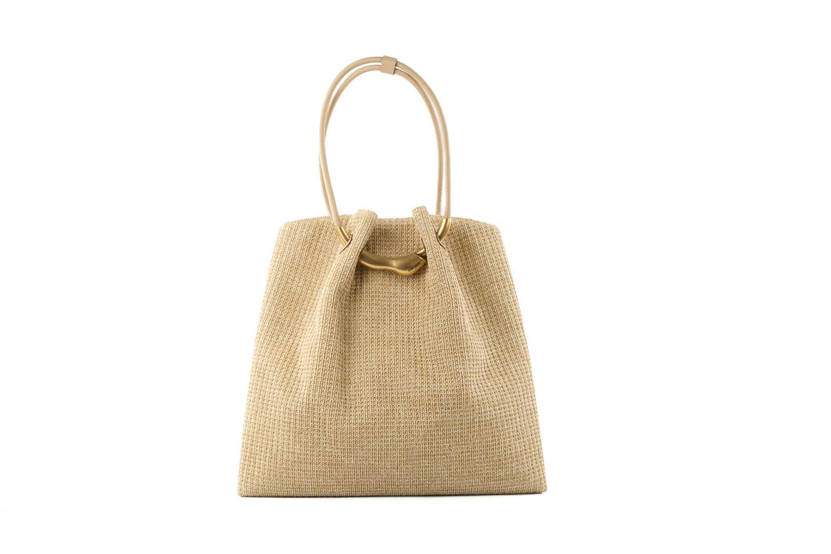 CULT GAIA BEIGE ASA XLARGE RAFFIA TOTE BAG