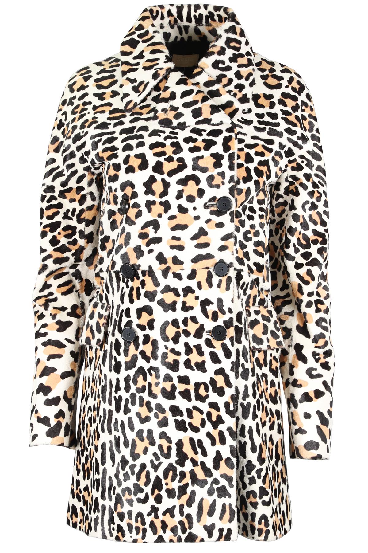 AZZEDINE ALAÏA CREAM, TAN AND BLACK 2010 CALF HAIR COAT SMALL