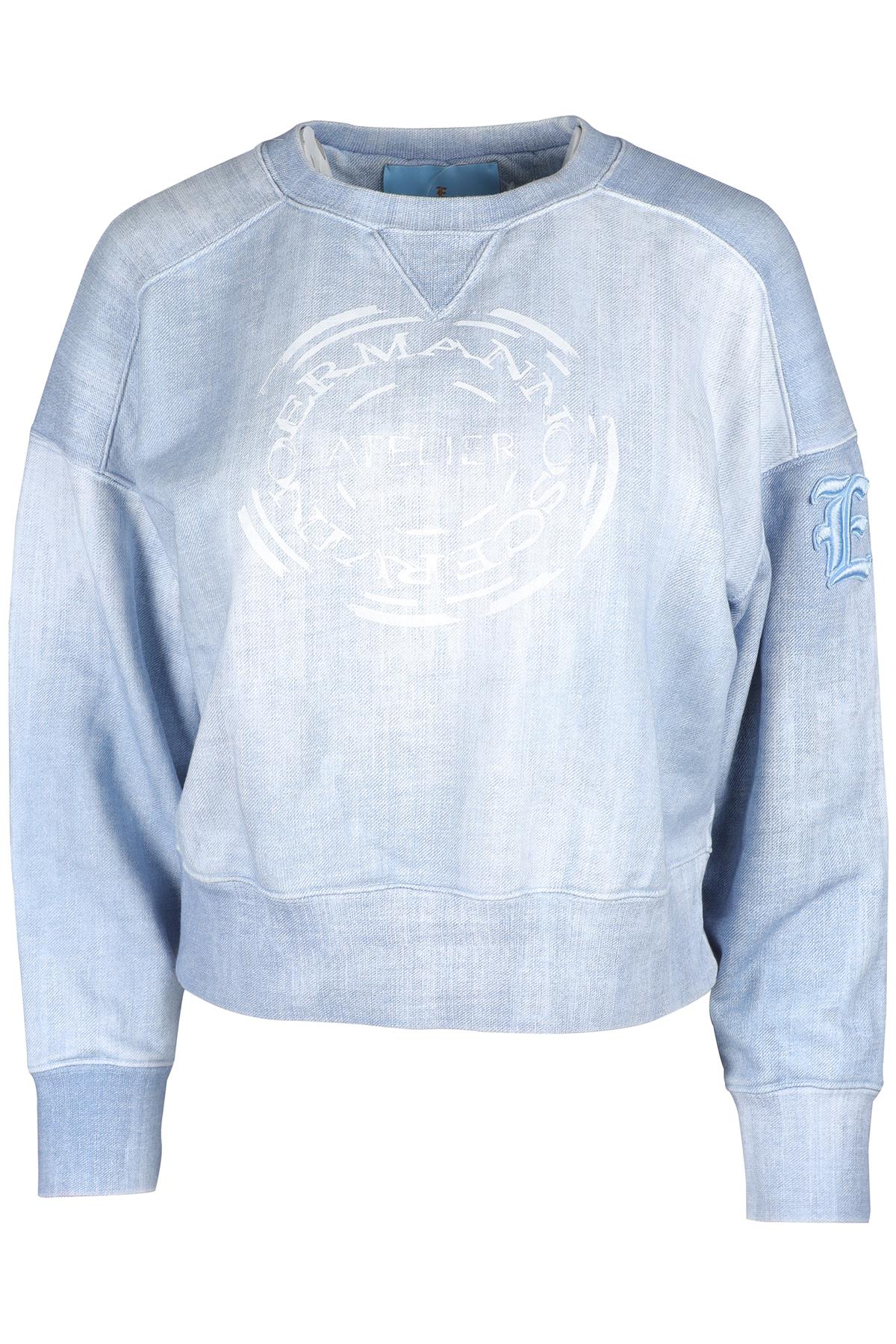ERMANNO SCERVINO BLUE COTTON SWEATSHIRT SMALL