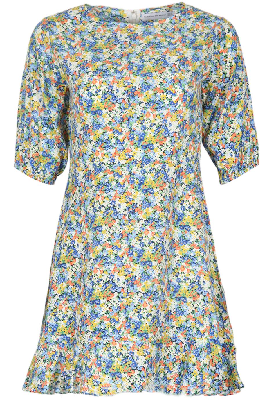 FAITHFUL THE BRAND FLORAL PRINT CREPE MINI DRESS UK 6