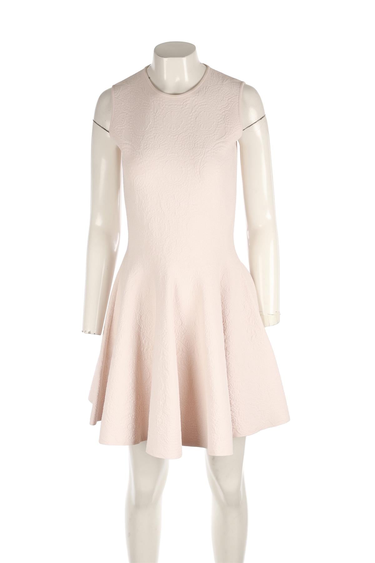 ALEXANDER MCQUEEN PINK KNIT MIDI DRESS LARGE