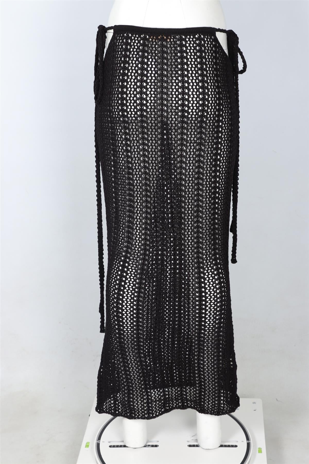 SAVANNAH MORROW BLACK CROCHET MAXI SKIRT X-SMALL/SMALL
