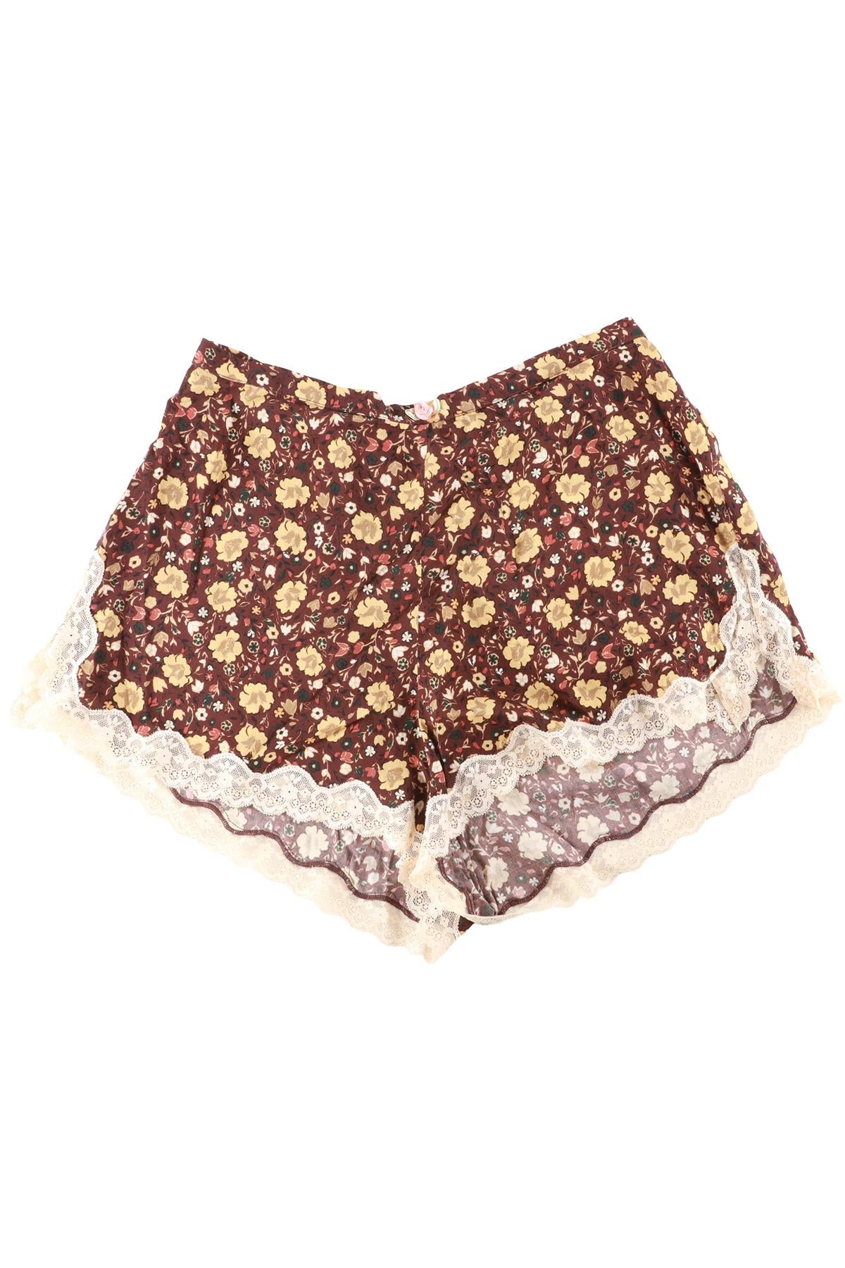 RIXO BROWN WOVEN SHORTS XSMALL