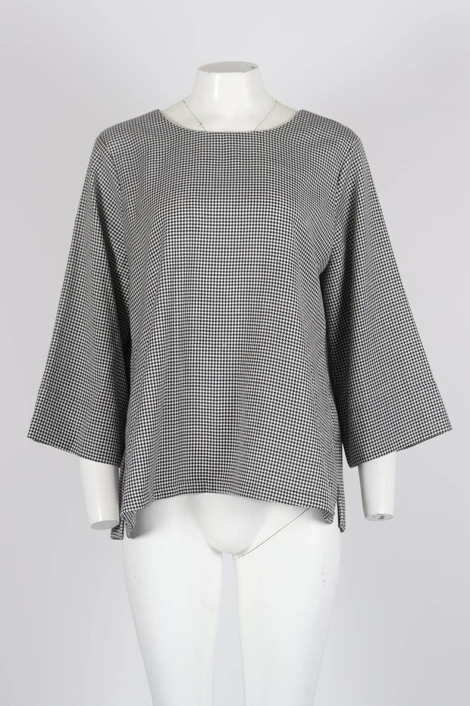 VOYAGE BY MARINA RINALDI PRINTED WOOL TOP US 14 UK 18