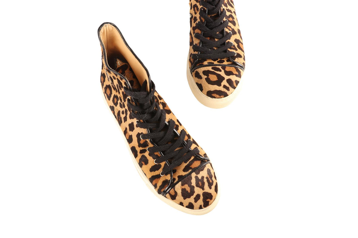 CHARLOTTE OLYMPIA BROWN CALF HAIR SNEAKERS EU 38 UK 5 US 8