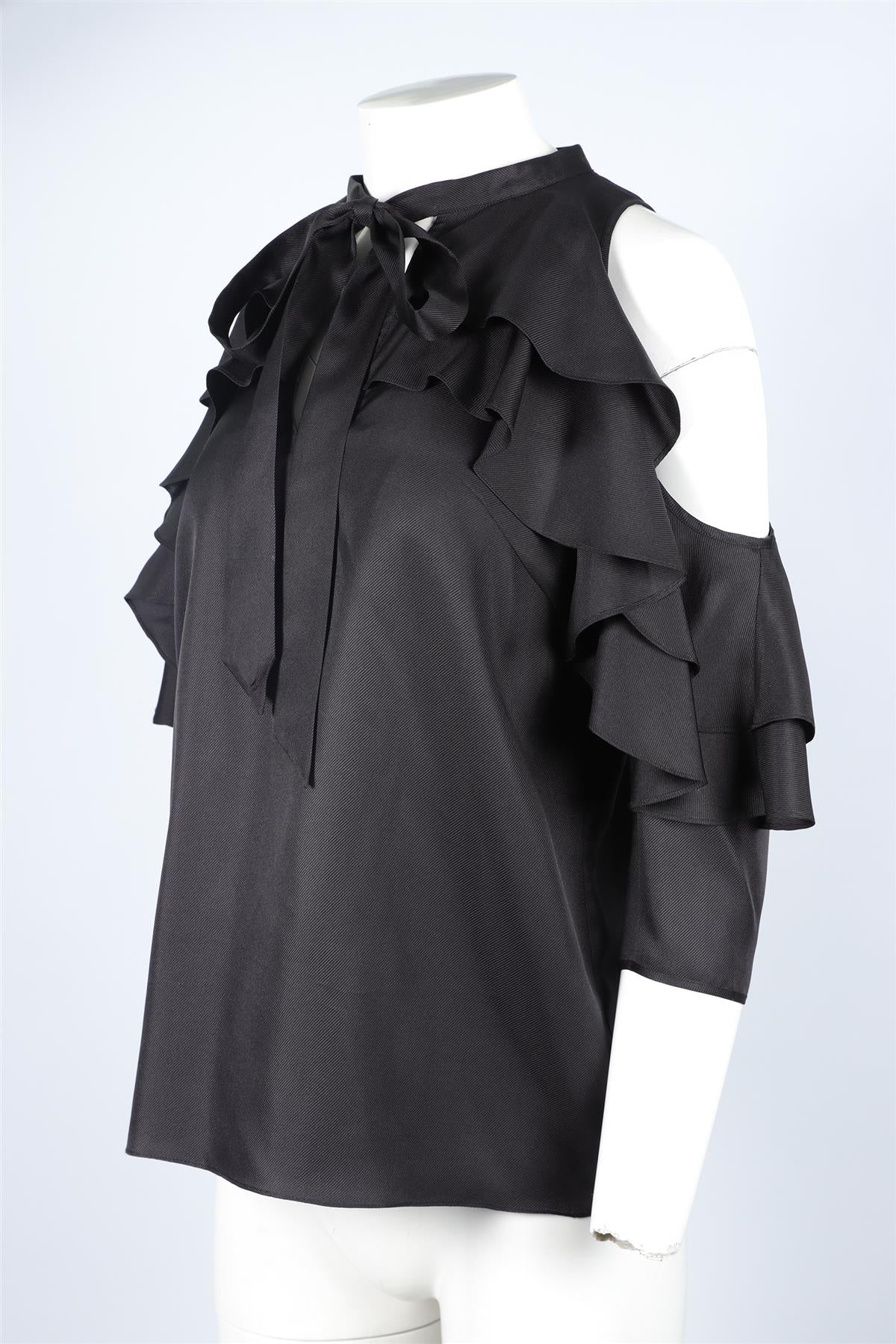 TEMPERLEY LONDON BLACK SILK TOP UK 12