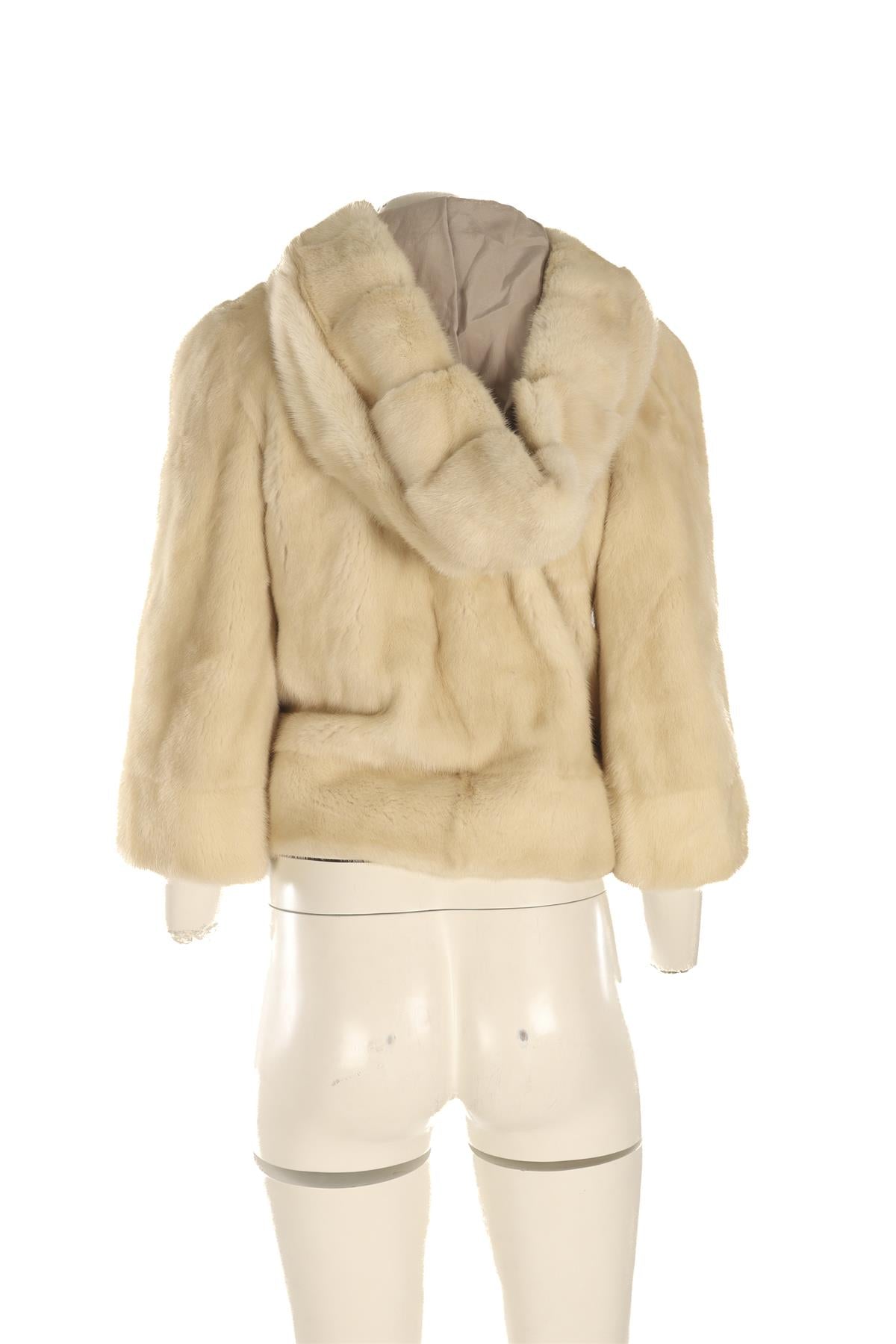 YVES SALOMON CREAM MINK FUR JACKET FR 38 UK 10