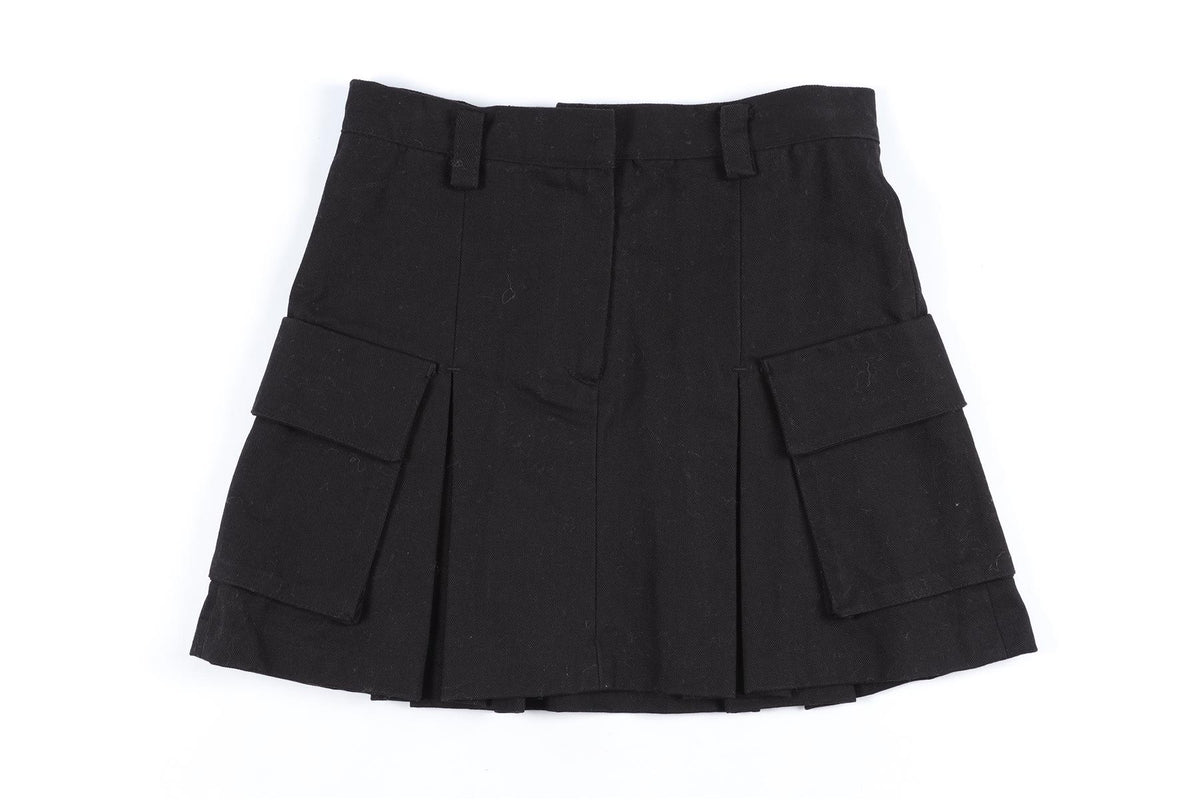 THE FRANKIE SHOP BLACK COTTON MINI SKIRT XSMALL