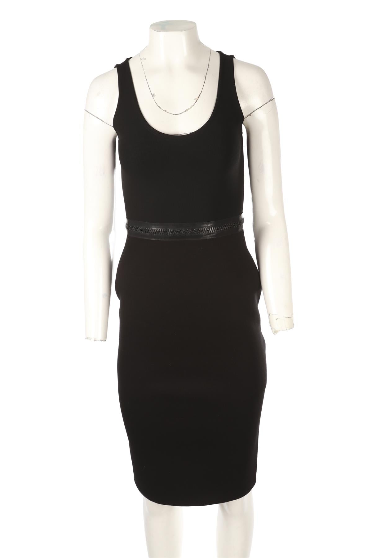 BLACK SCUBA MIDI DRESS