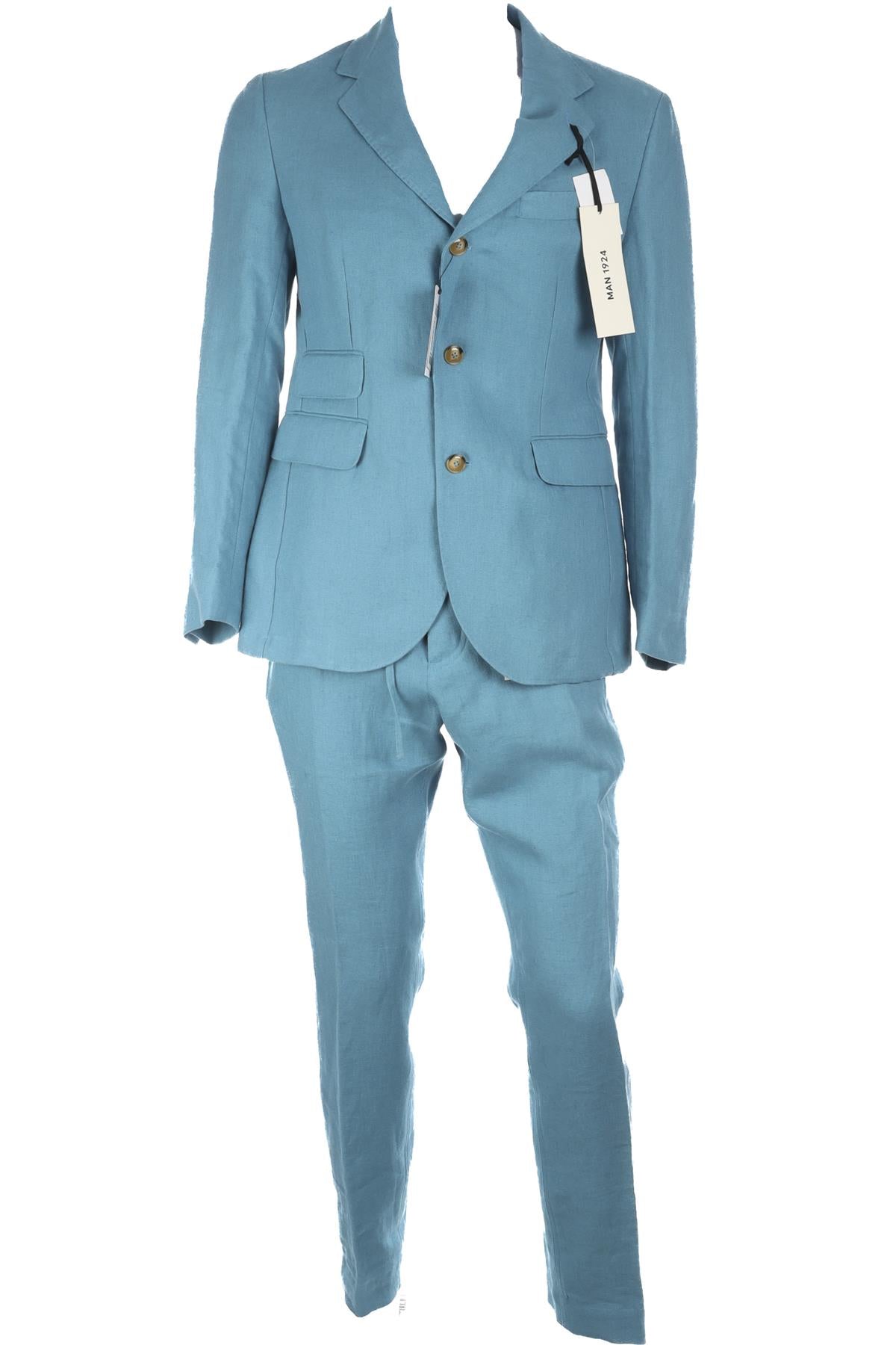 MAN 1924 BLUE MENS LINEN SUIT UK/US 36 FR 36 IT 46