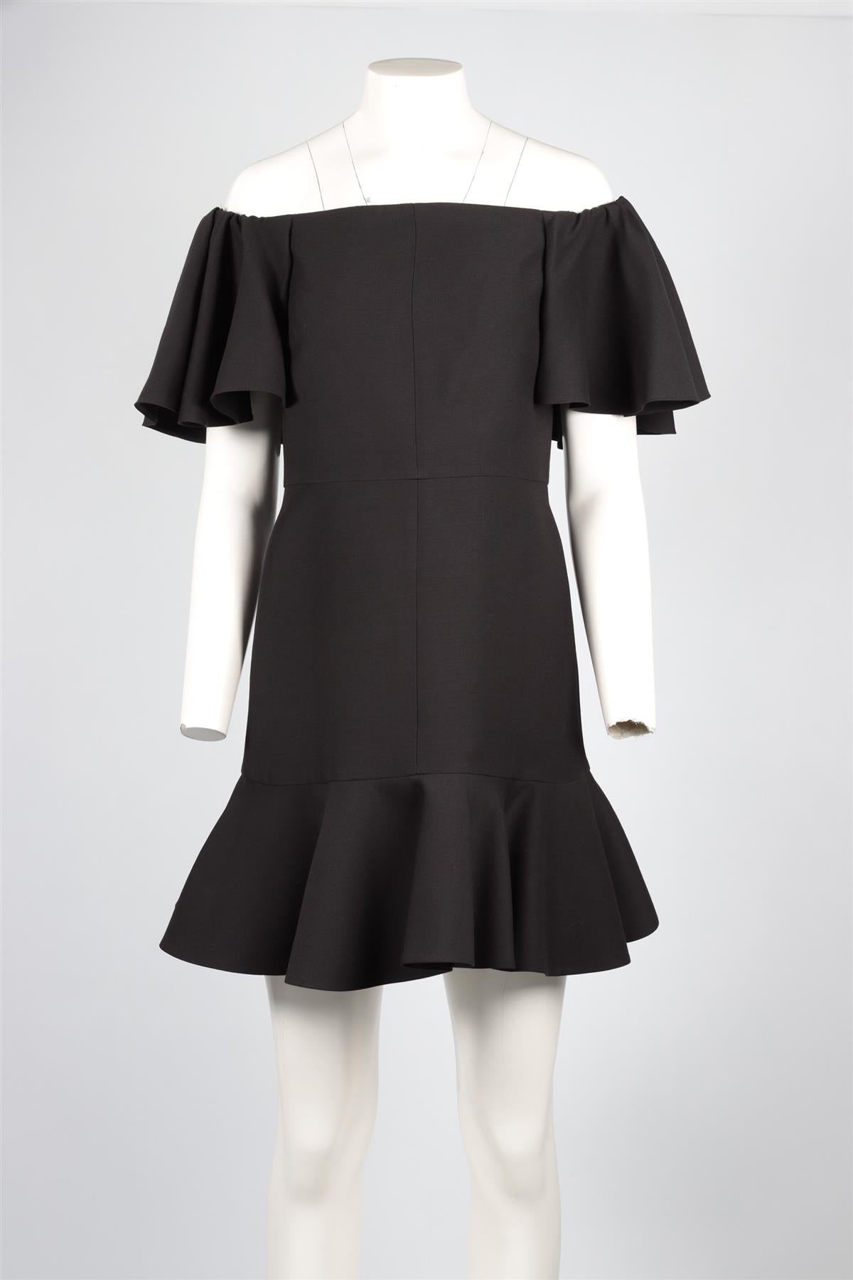 VALENTINO BLACK WOOL MINI DRESS IT 42 UK 10
