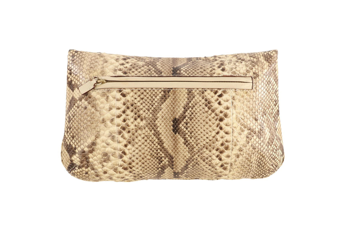 ANYA HINDMARCH BROWN PYTHON CLUTCH