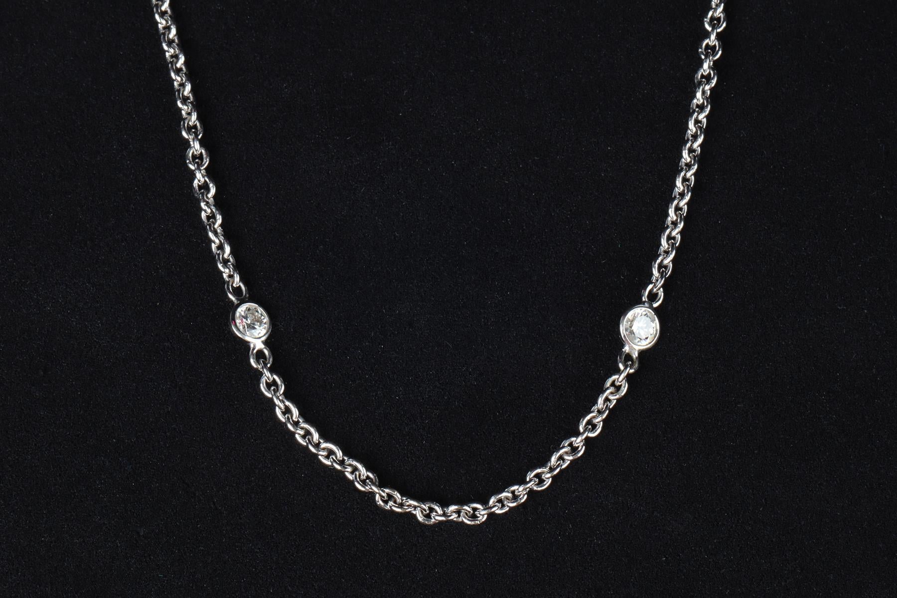 THEO FENNELL 18K WHITE GOLD AND DIAMOND CHAIN NECKLACE