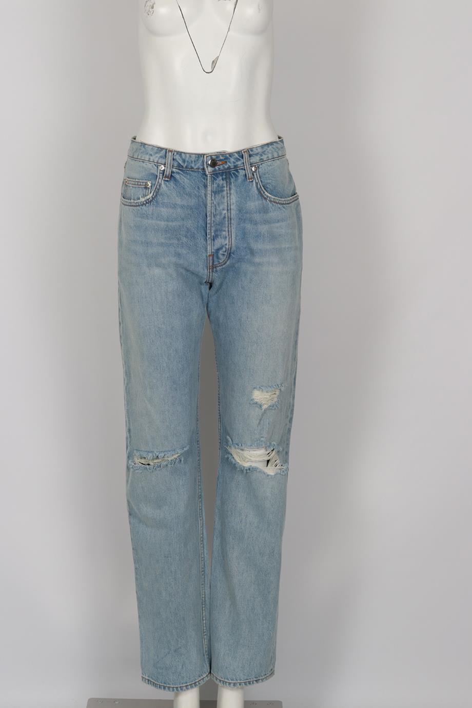 SABLYN DISTRESSED HIGH RISE STRAIGHT LEG JEANS W27 UK 8-10