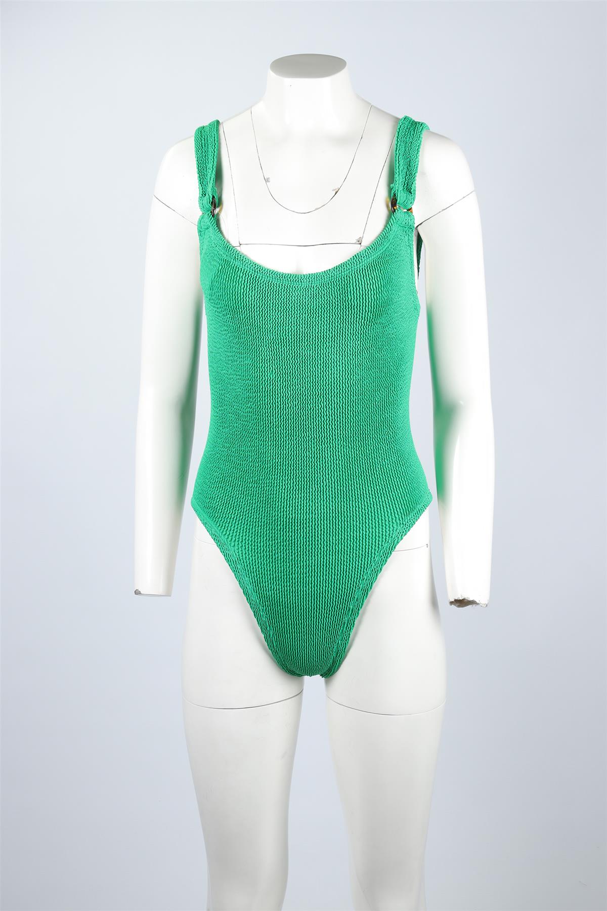 HUNZA G GREEN SWIMSUIT ONE SIZE