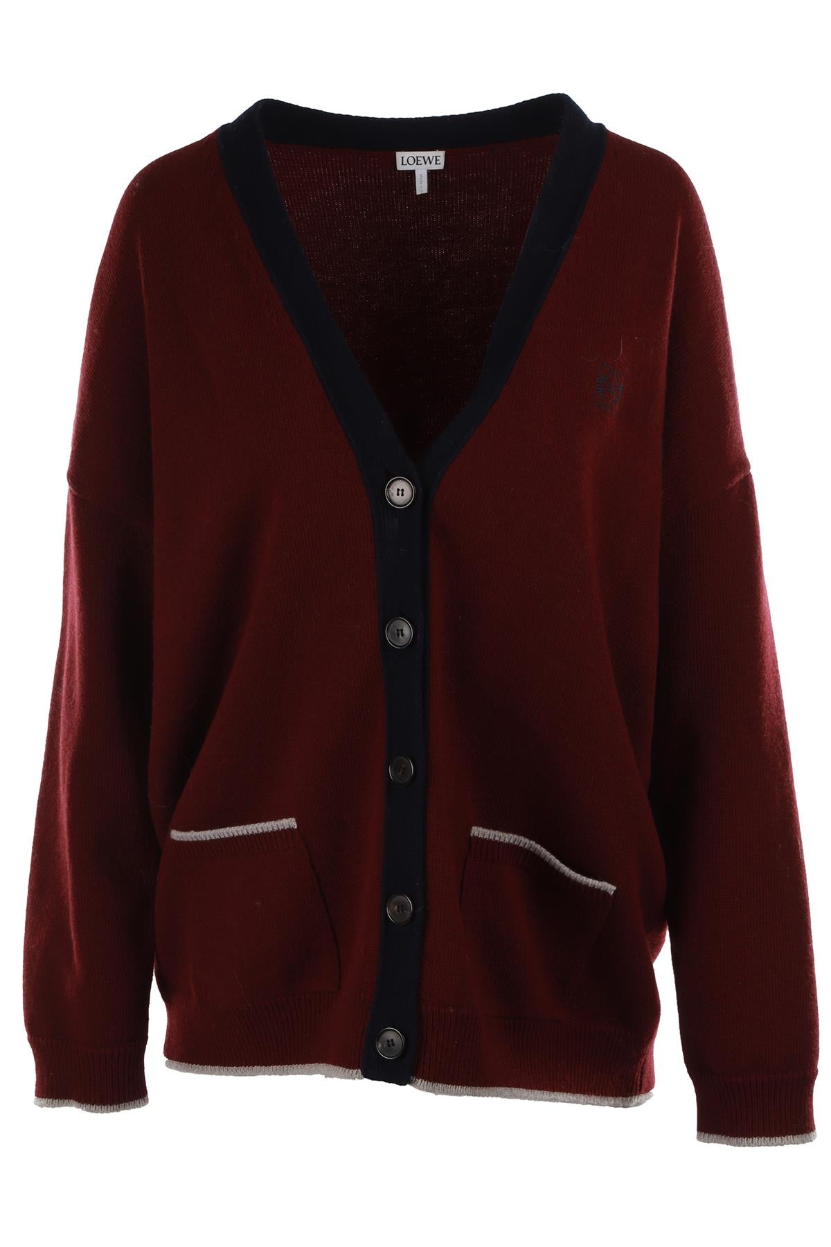 BURGUNDY WOOL CARDIGAN