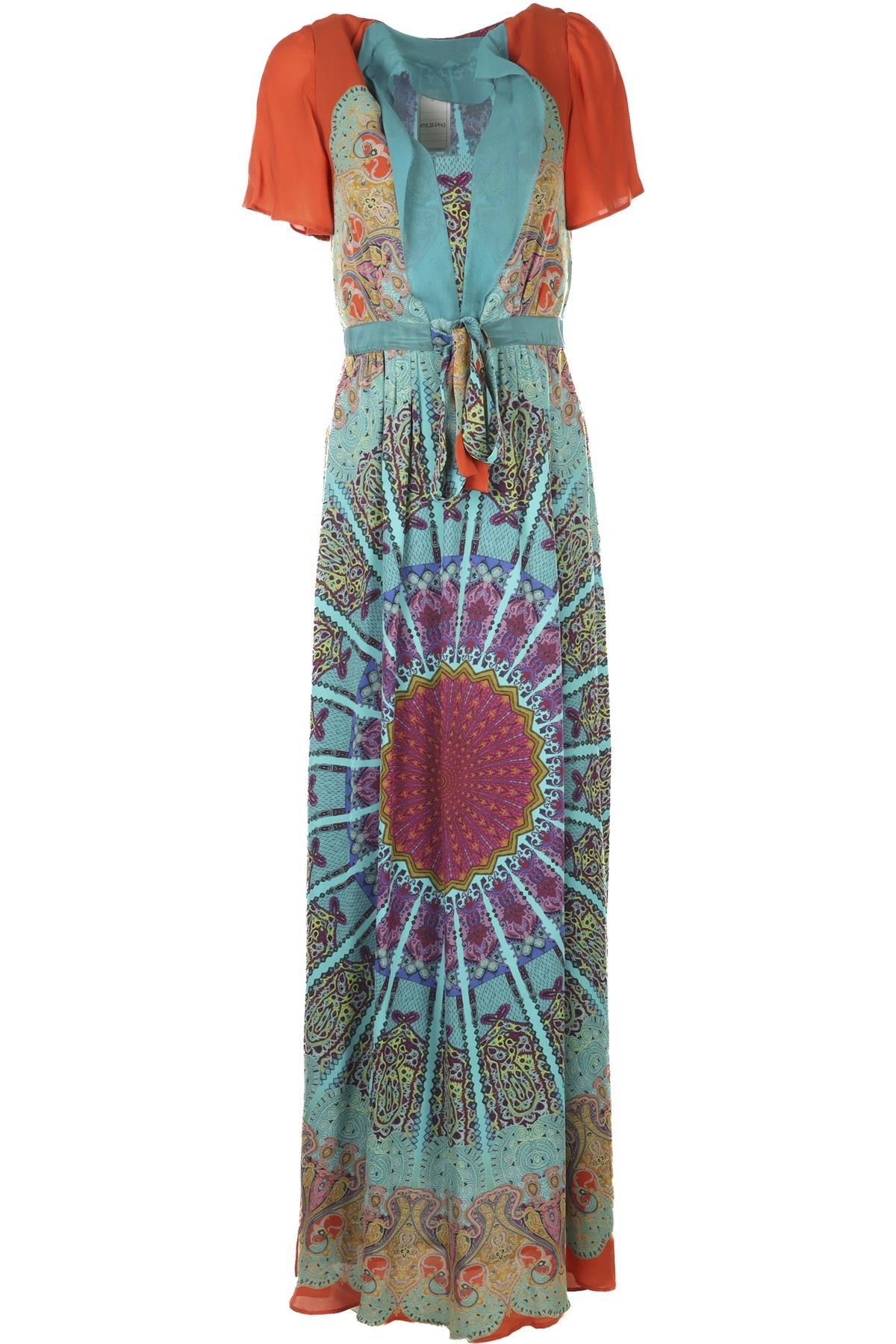 ETRO MULTI SILK MAXI DRESS IT 40 UK 8