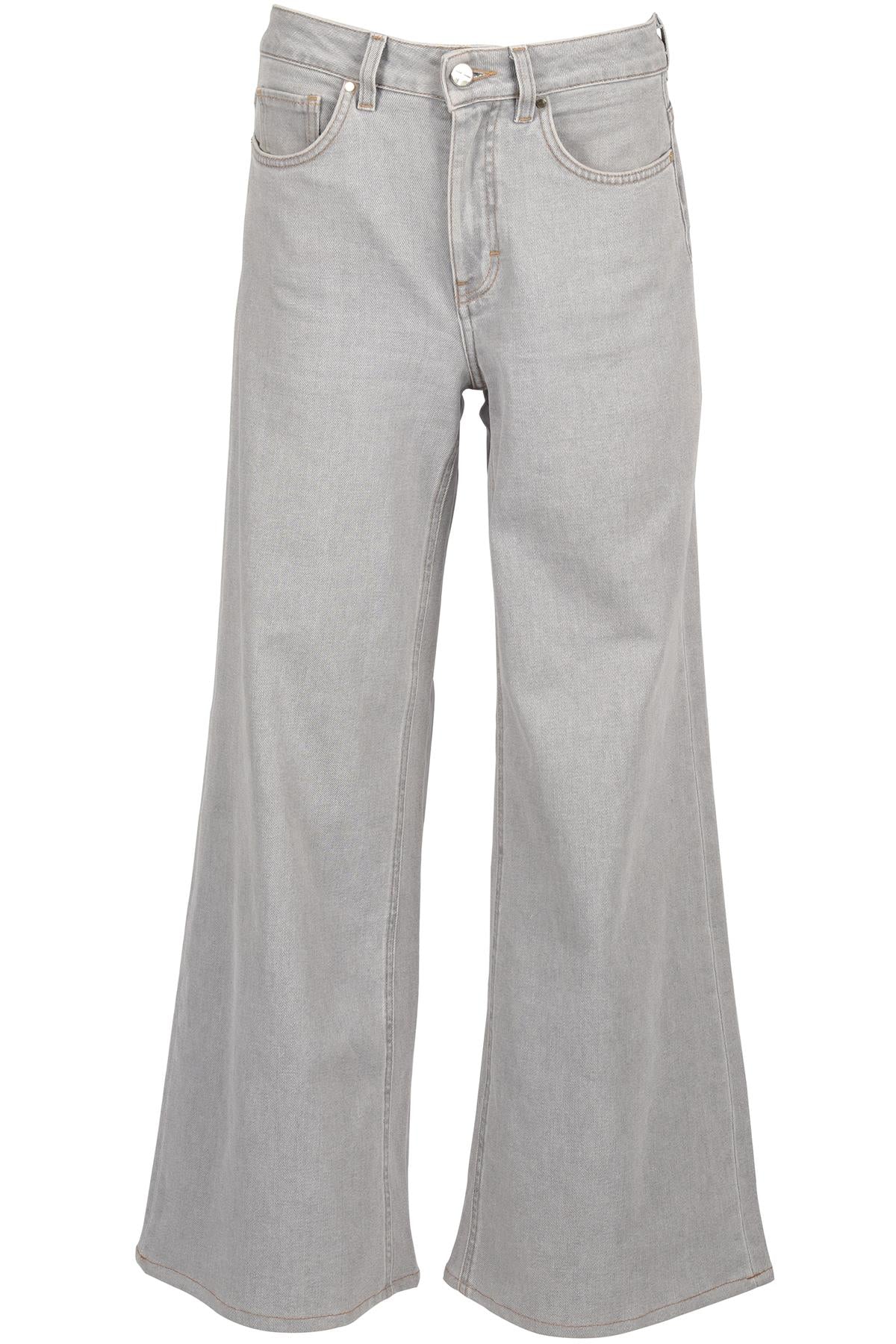 ME+EM GREY HIGH RISE WIDE LEG JEANS W26 UK 8