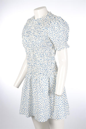 REFORMATION BLUE COTTON MINI DRESS US 10 UK 14