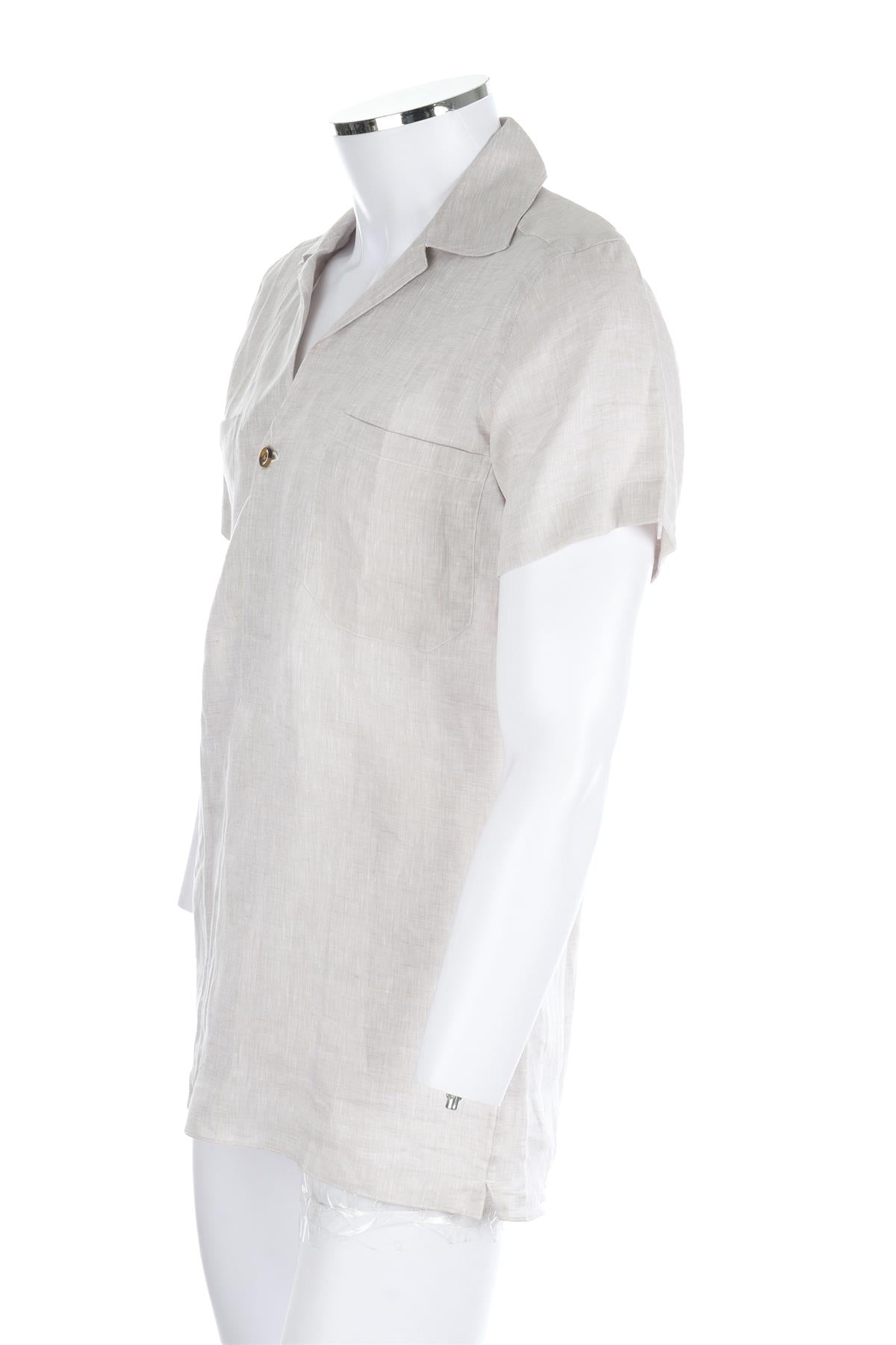 THOMAS FARTHING GREY MENS LINEN SHIRT MEDIUM