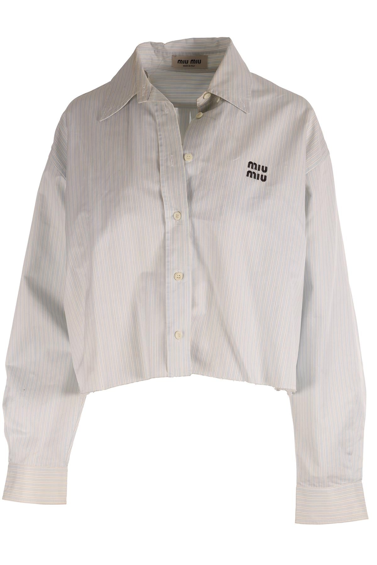 MIU MIU BLUE COTTON SHIRT IT 38 UK 6