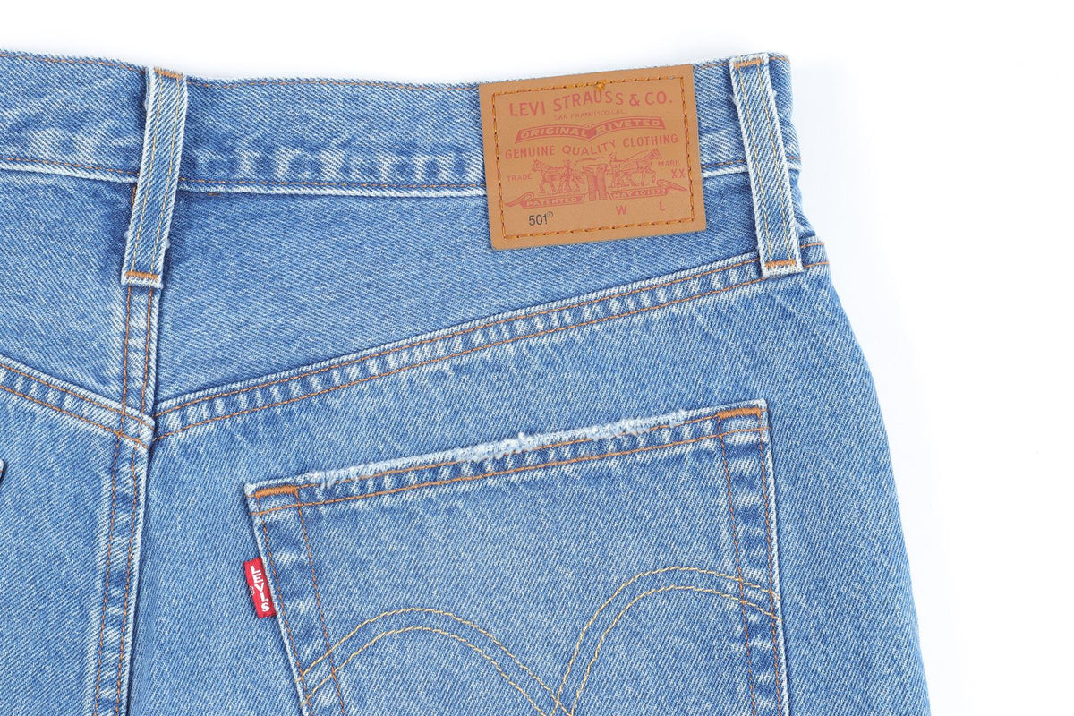 LEVI'S BLUE HIGH RISE DENIM SHORTS W30 UK 12