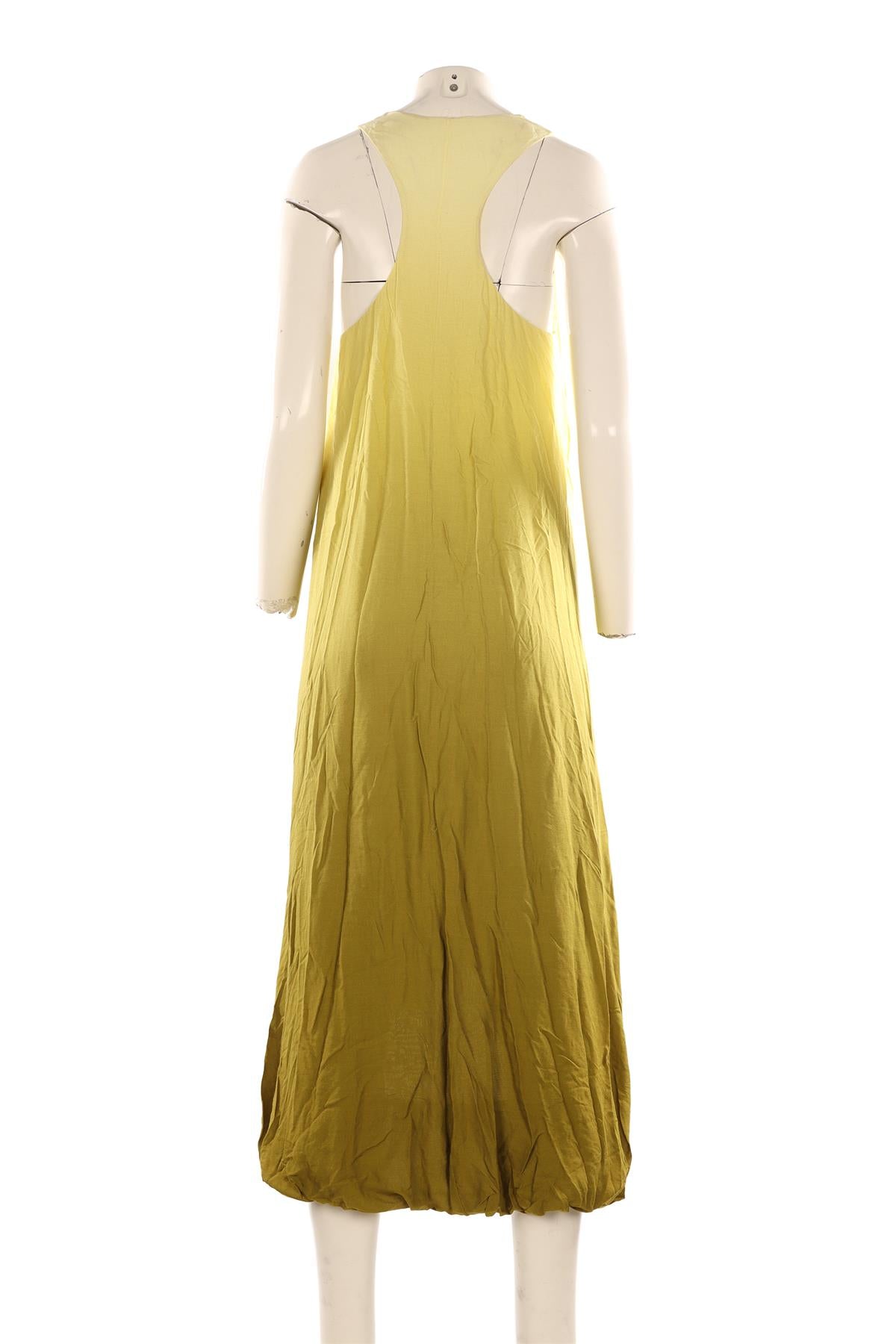 THE ROW GREEN WOOL MAXI DRESS SMALL