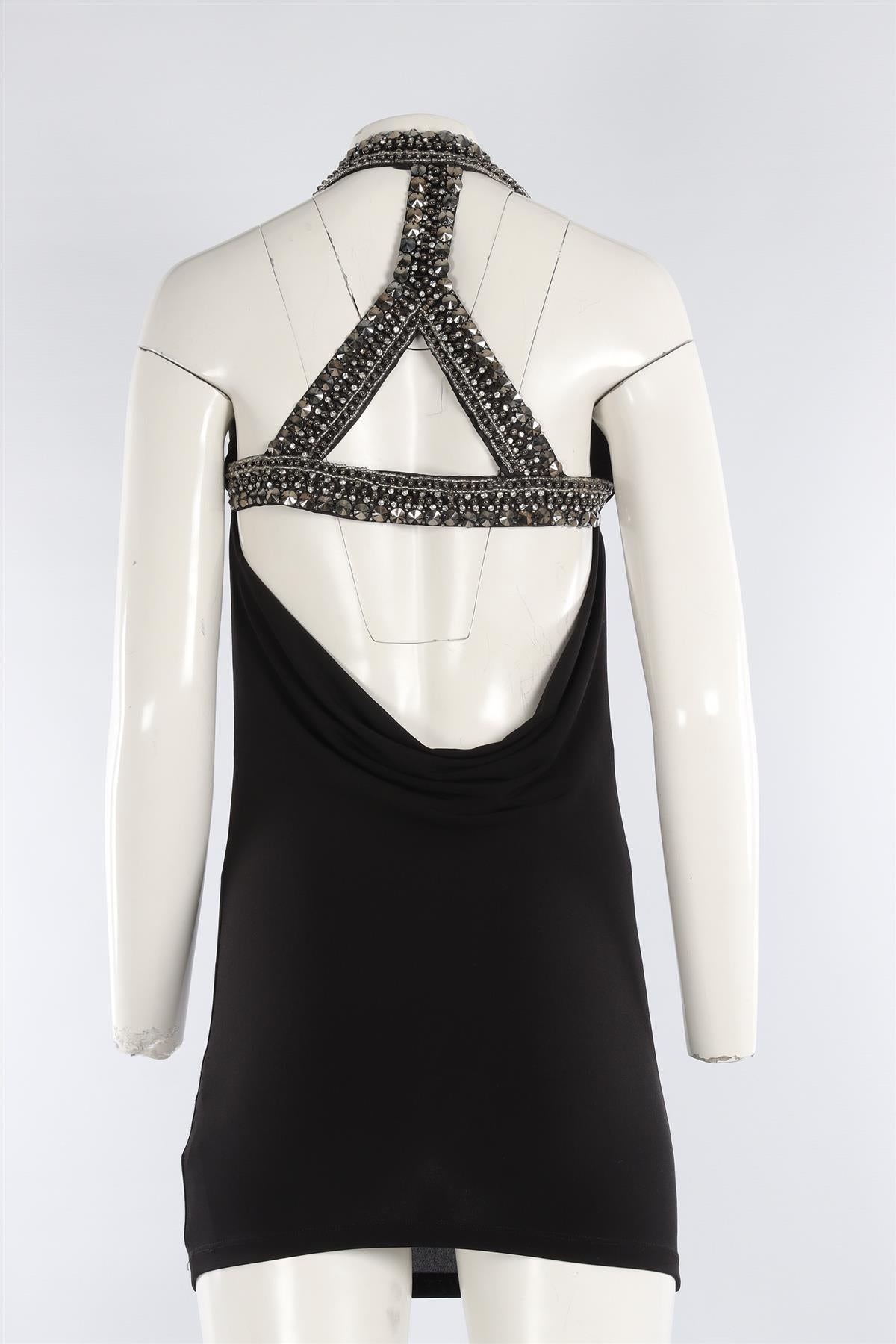 PHILIPP PLEIN BLACK JERSEY MINI DRESS SMALL