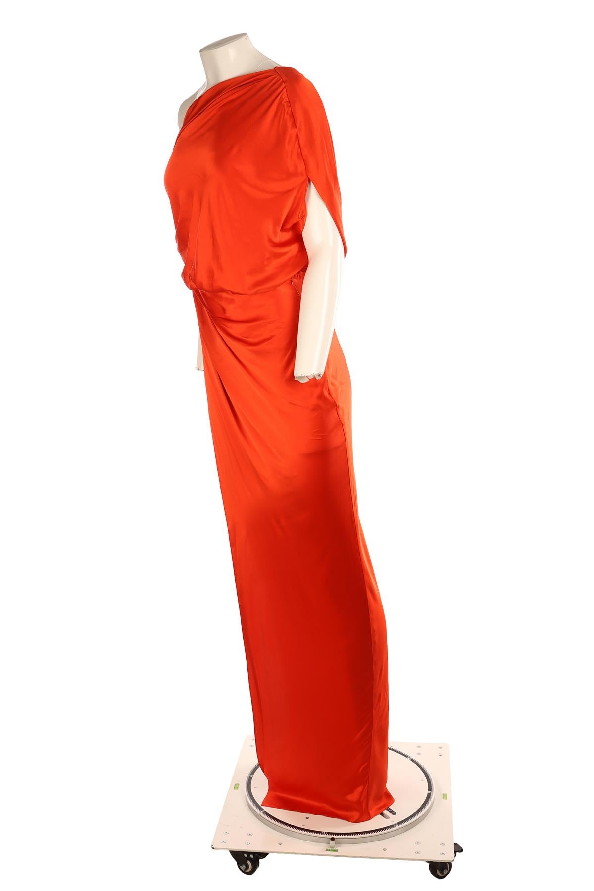 THE SEI ORANGE SILK MAXI DRESS US 2 UK 6