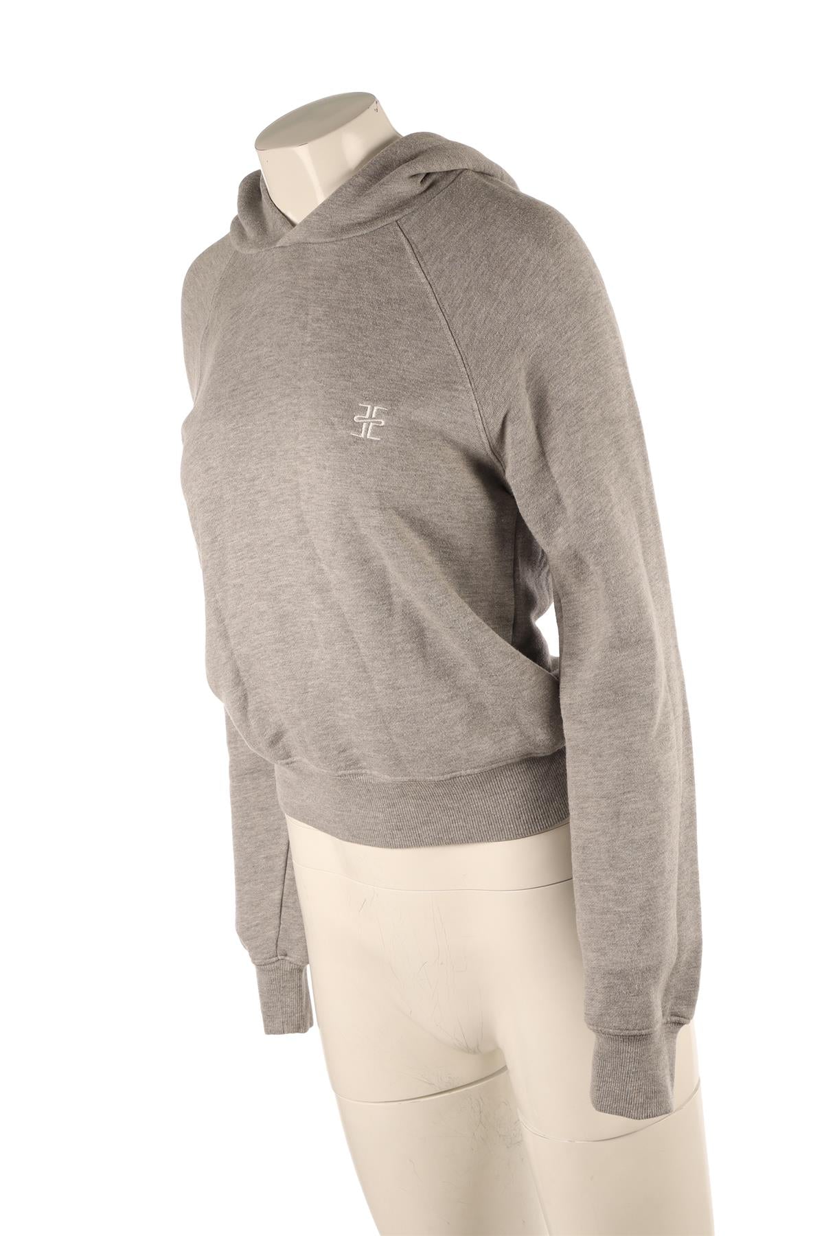 ETERNE GREY COTTON HOODIE SMALL