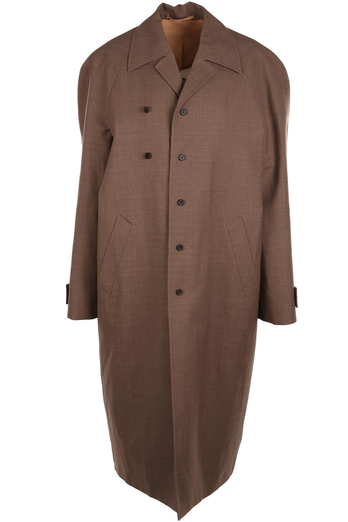 CARVAN BROWN WOOL COAT FR 34 UK 6
