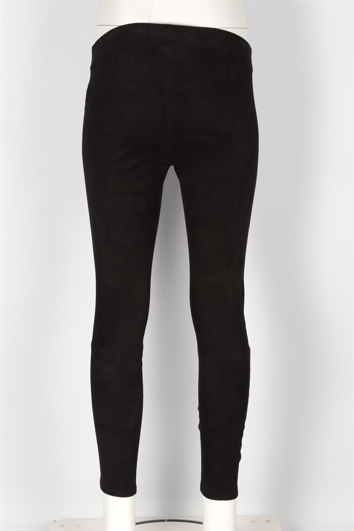 L'AGENCE BLACK SUEDE SKINNY PANTS SMALL