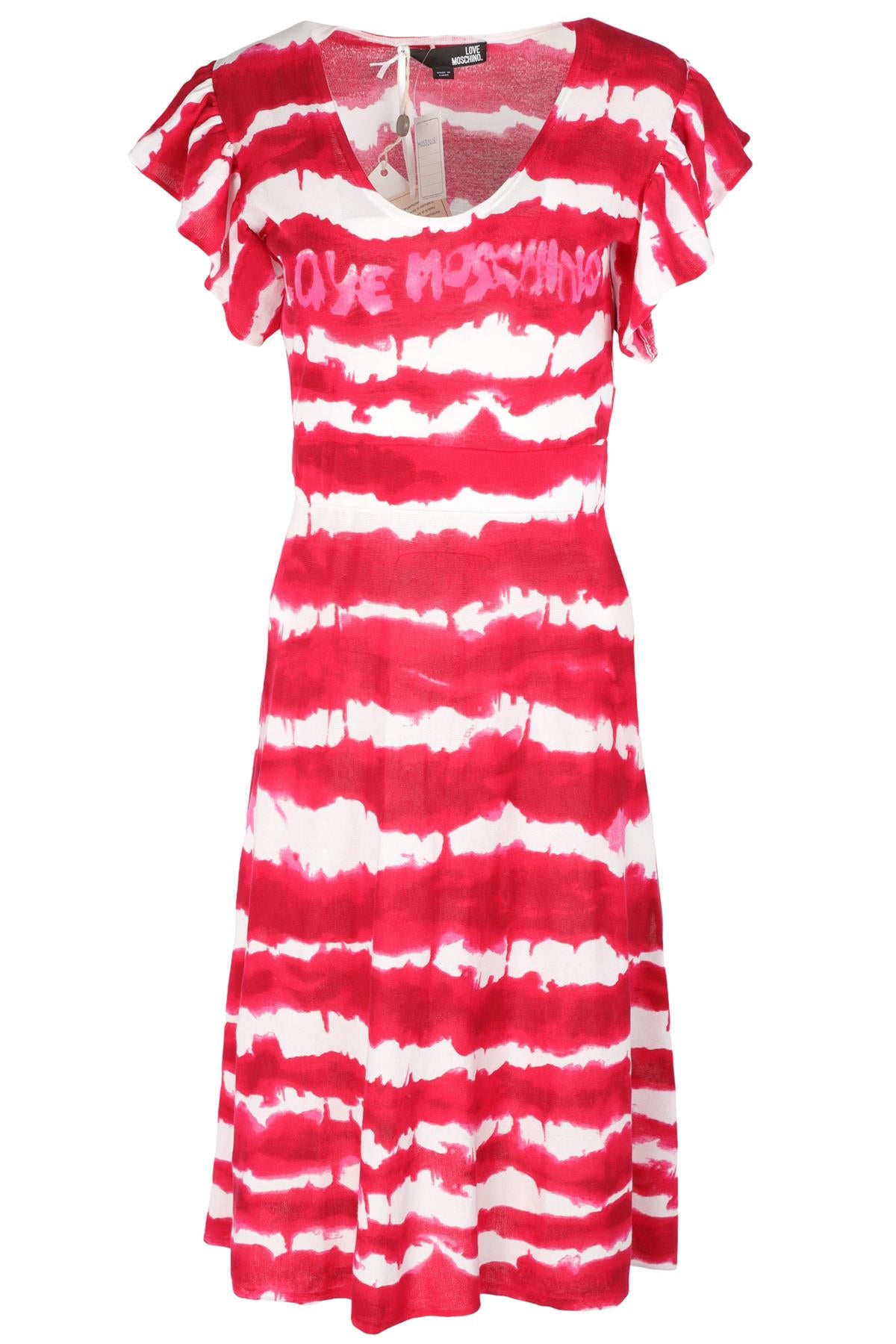 LOVE MOSCHINO PINK COTTON MIDI DRESS IT 40 UK 8