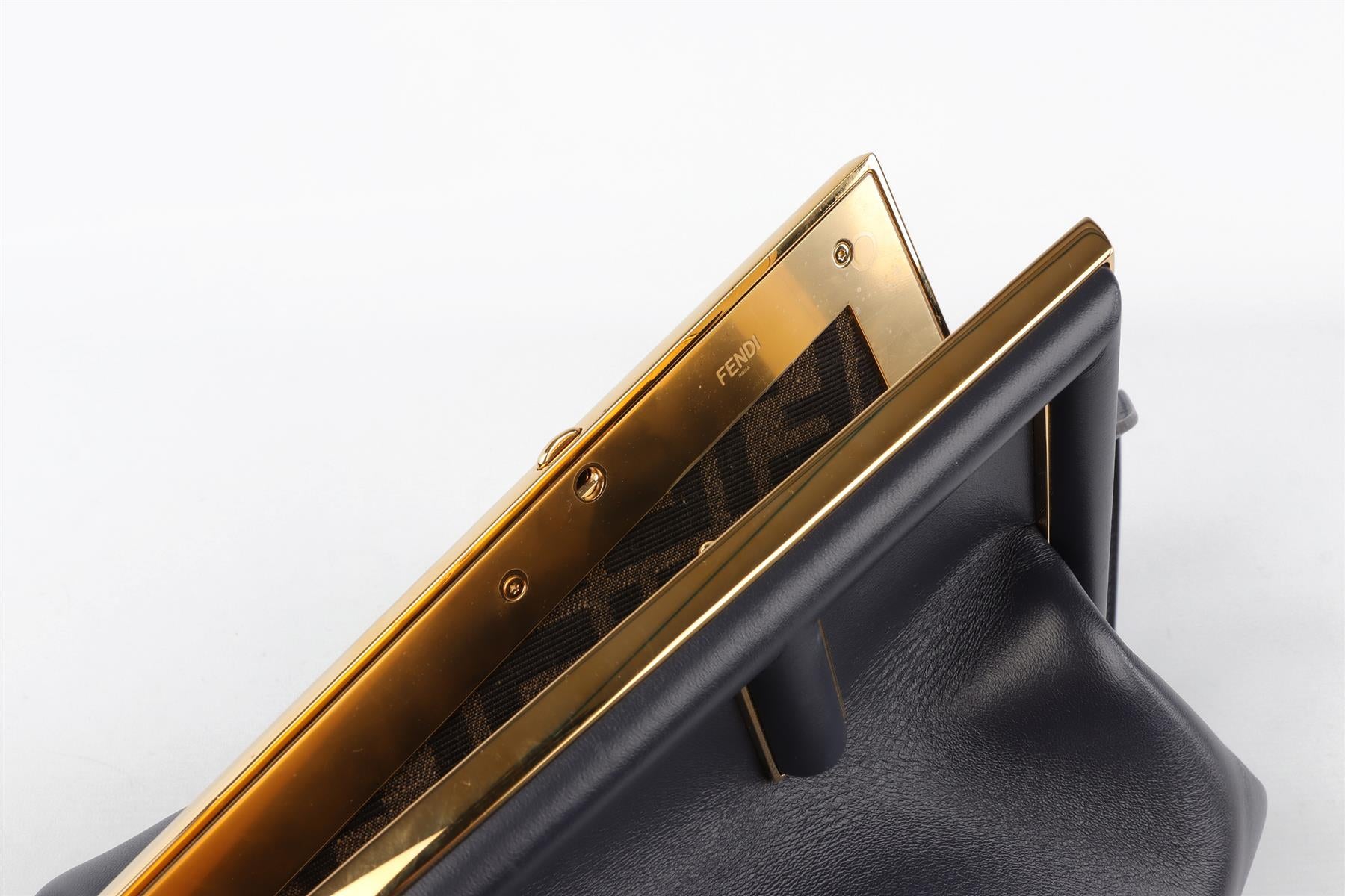 FENDI NAVY FIRST MEDIUM LEATHER SHOULDER BAG